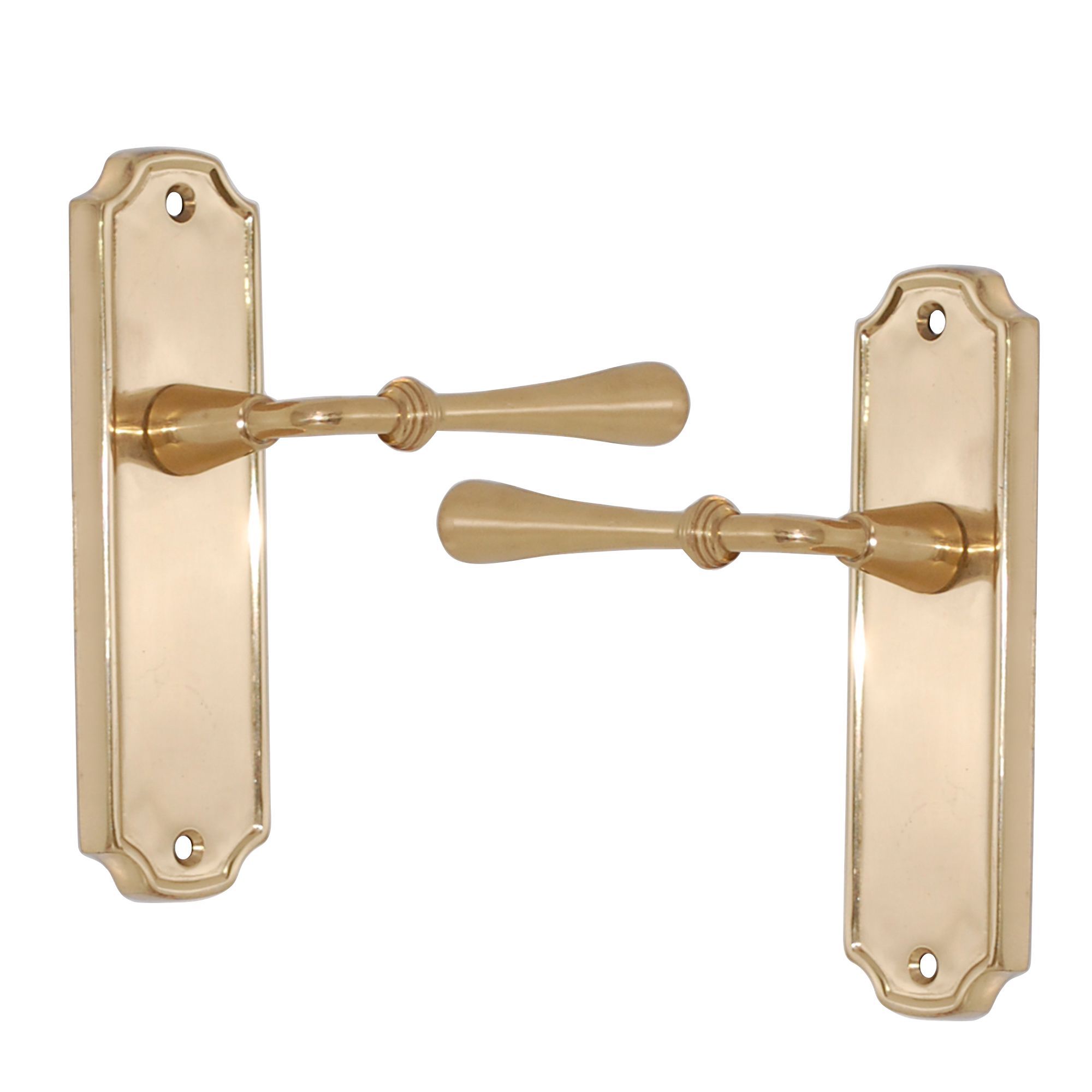 Polished Brass Effect Internal Teardrop Latch Door Handle 1 Set Departments Diy At Bandq 9573