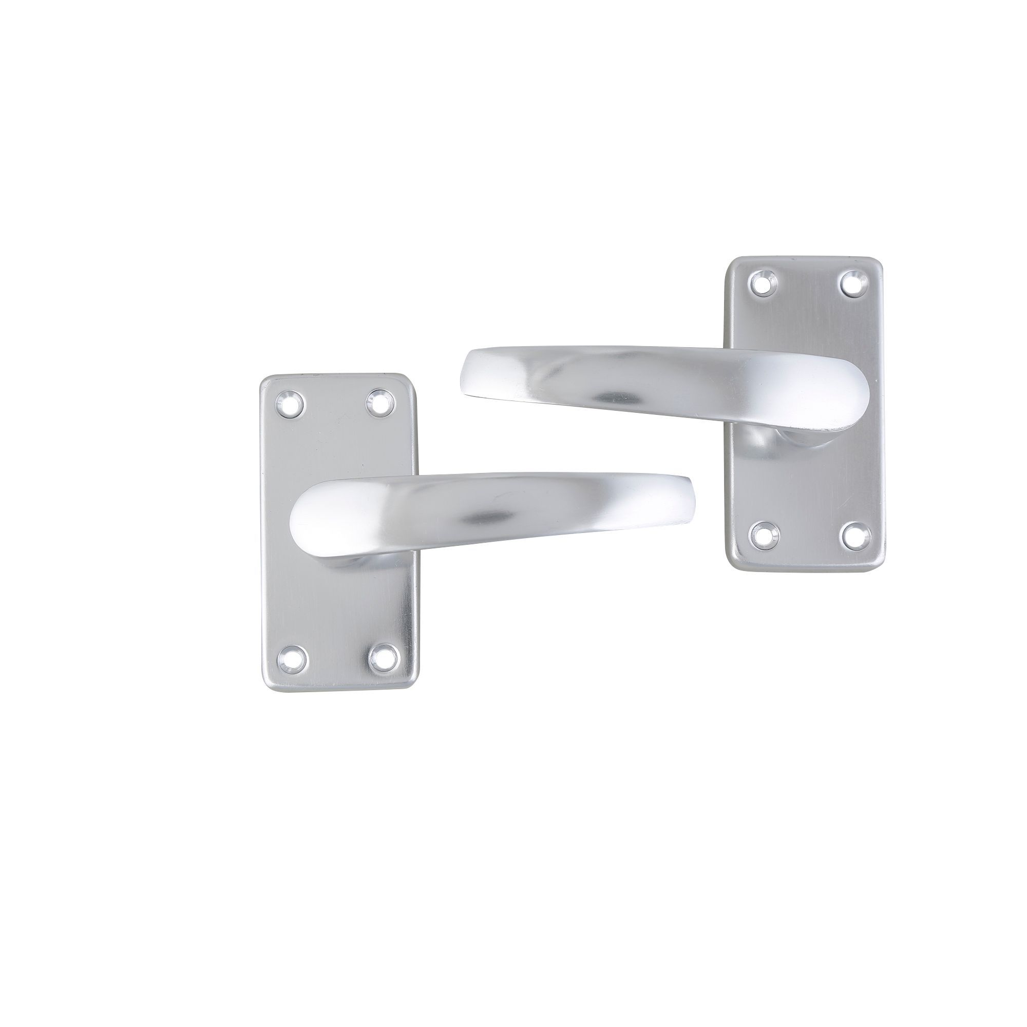 Silver effect Internal Straight Latch Door handle, Set Departments DIY at B&Q