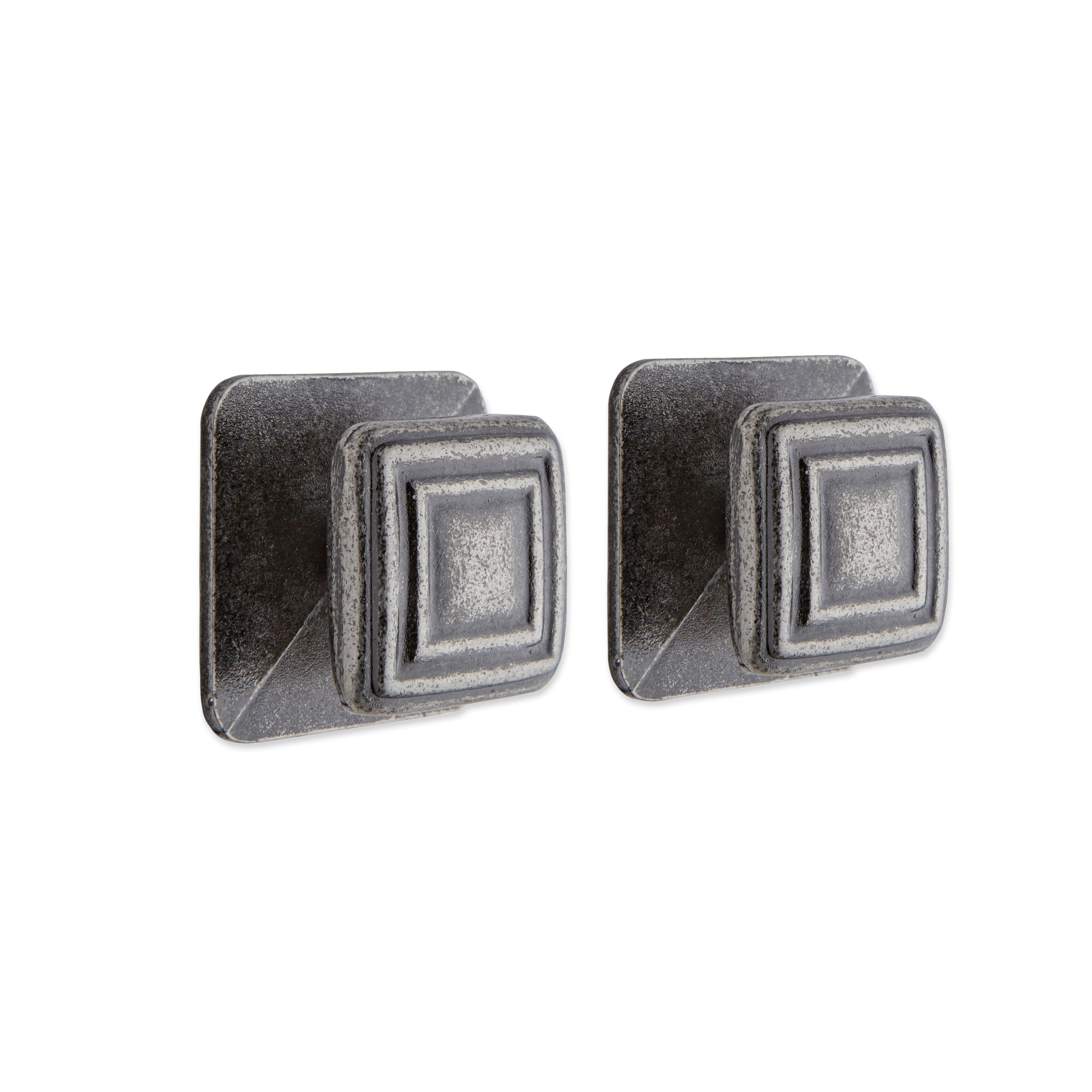 IT Kitchens Pewter effect Square knob (L)28mm, Pack of 1