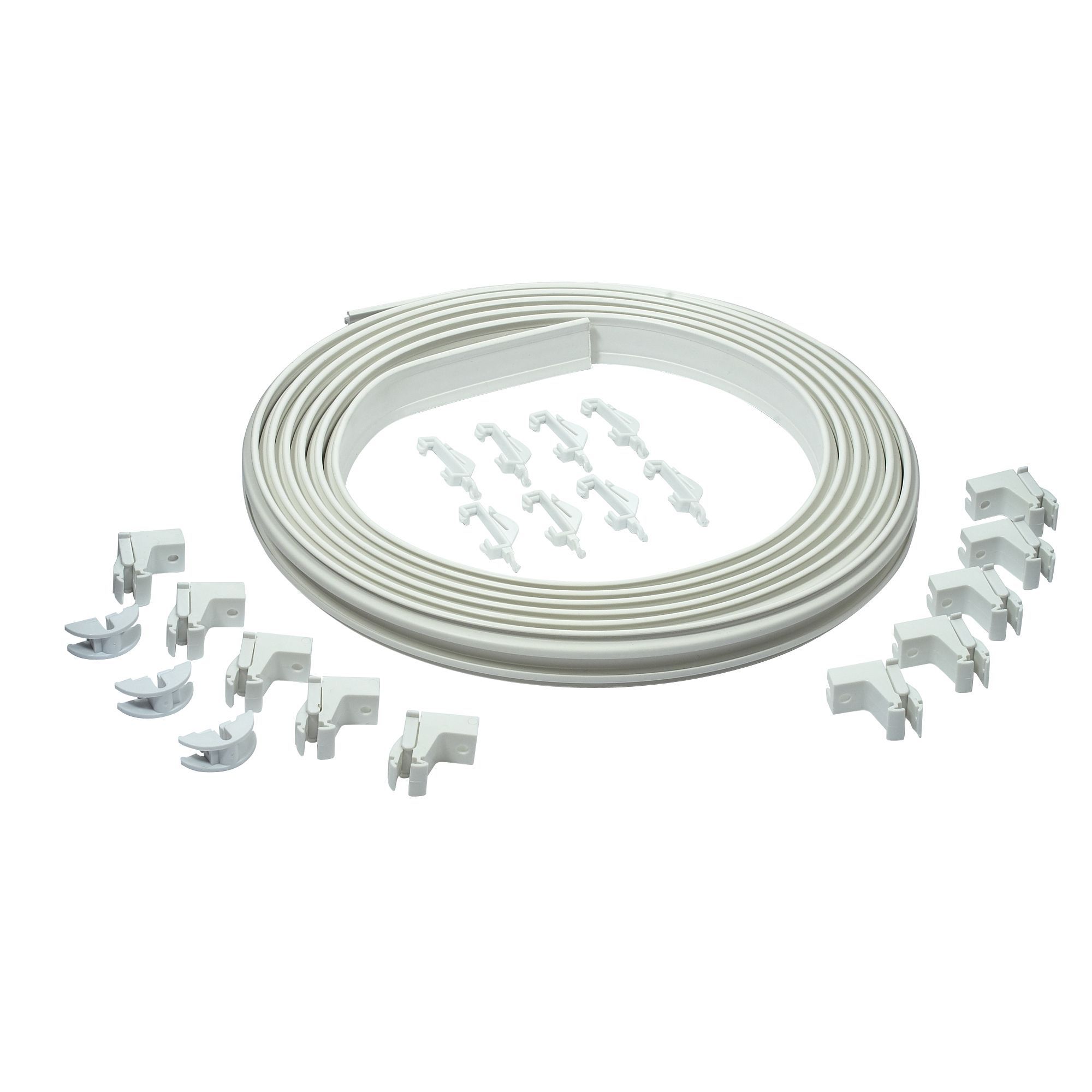 Colours White Fixed Curtain Track L 4 6m Departments Diy At B Q