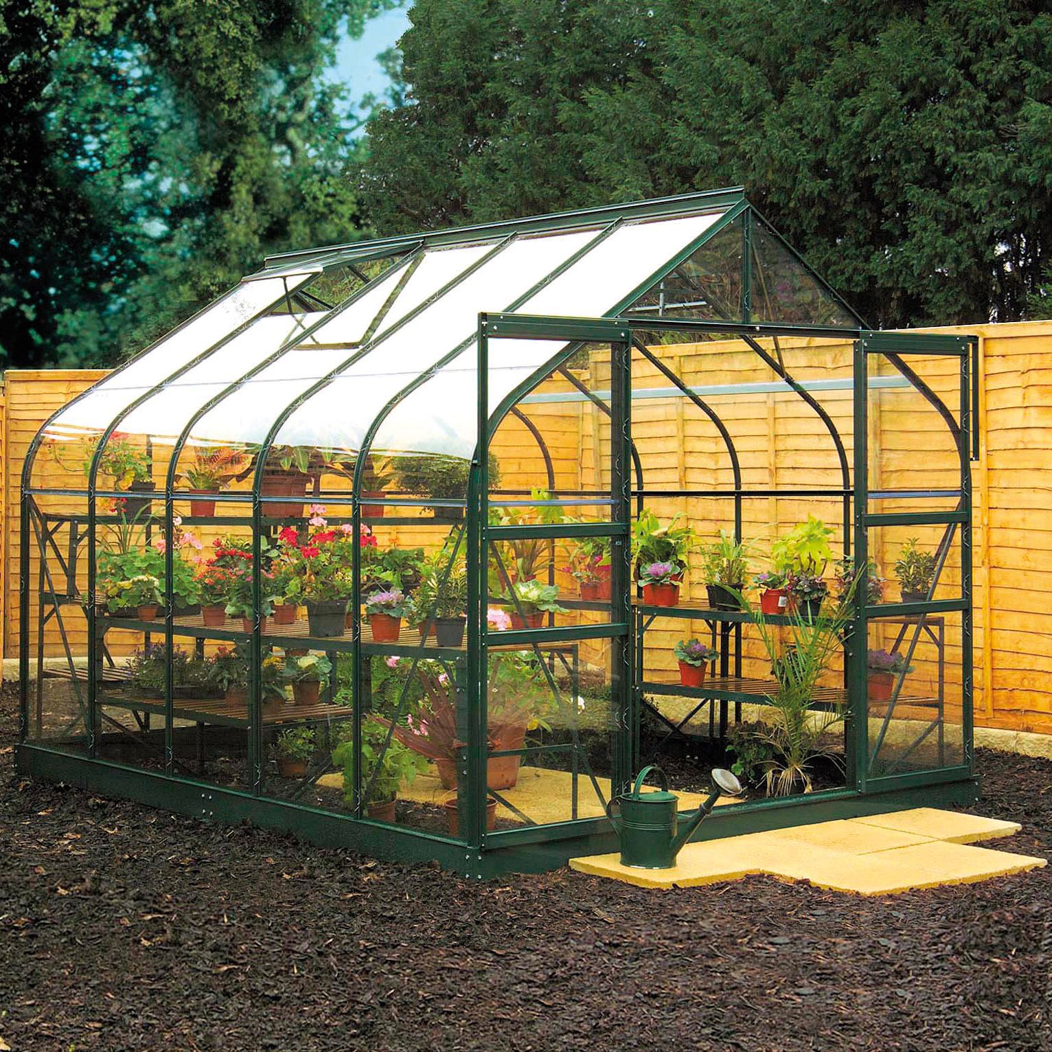 B&Q Metal 8x14 Toughened safety glass greenhouse ...