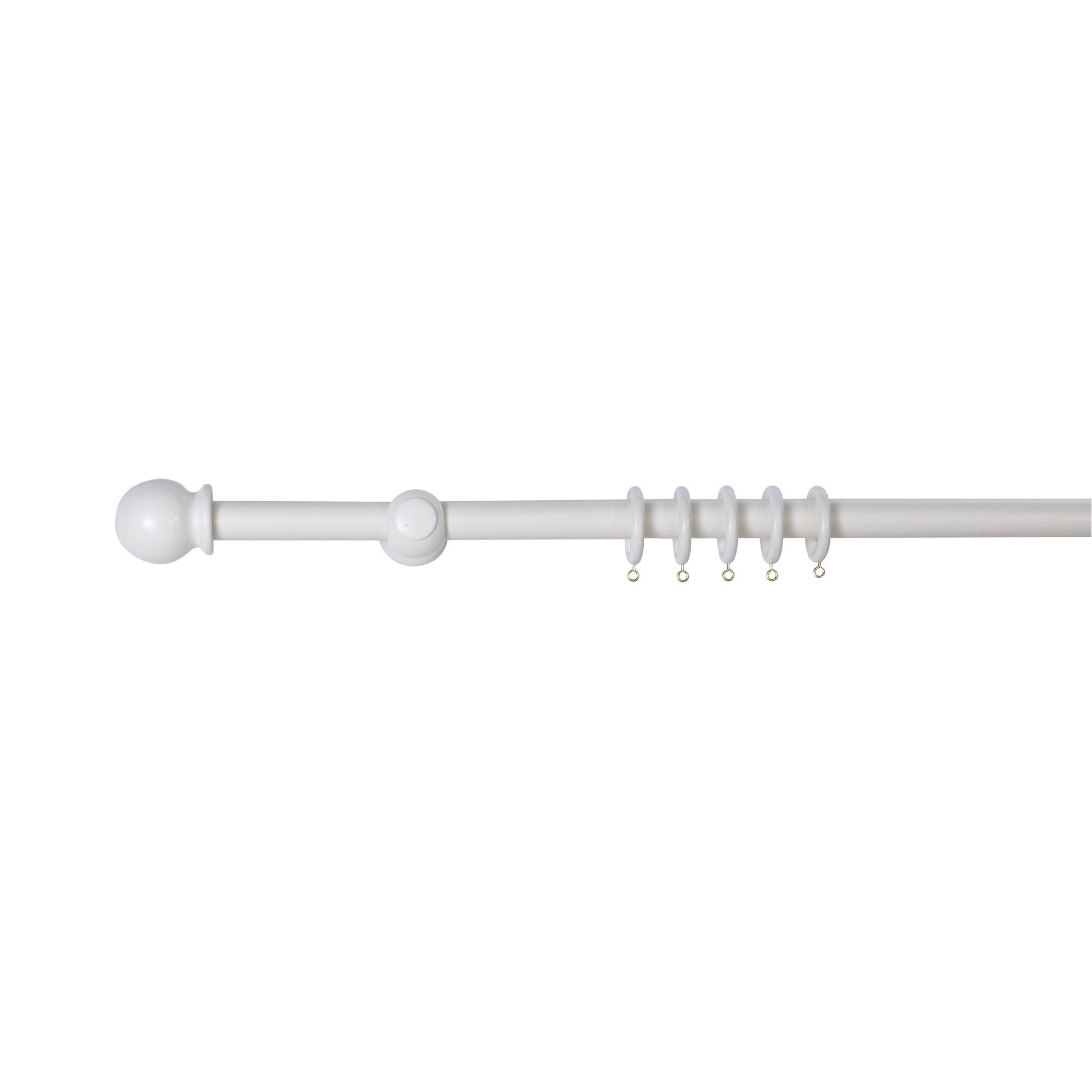 Colours White Fixed length Curtain pole (L)120 cm Departments DIY