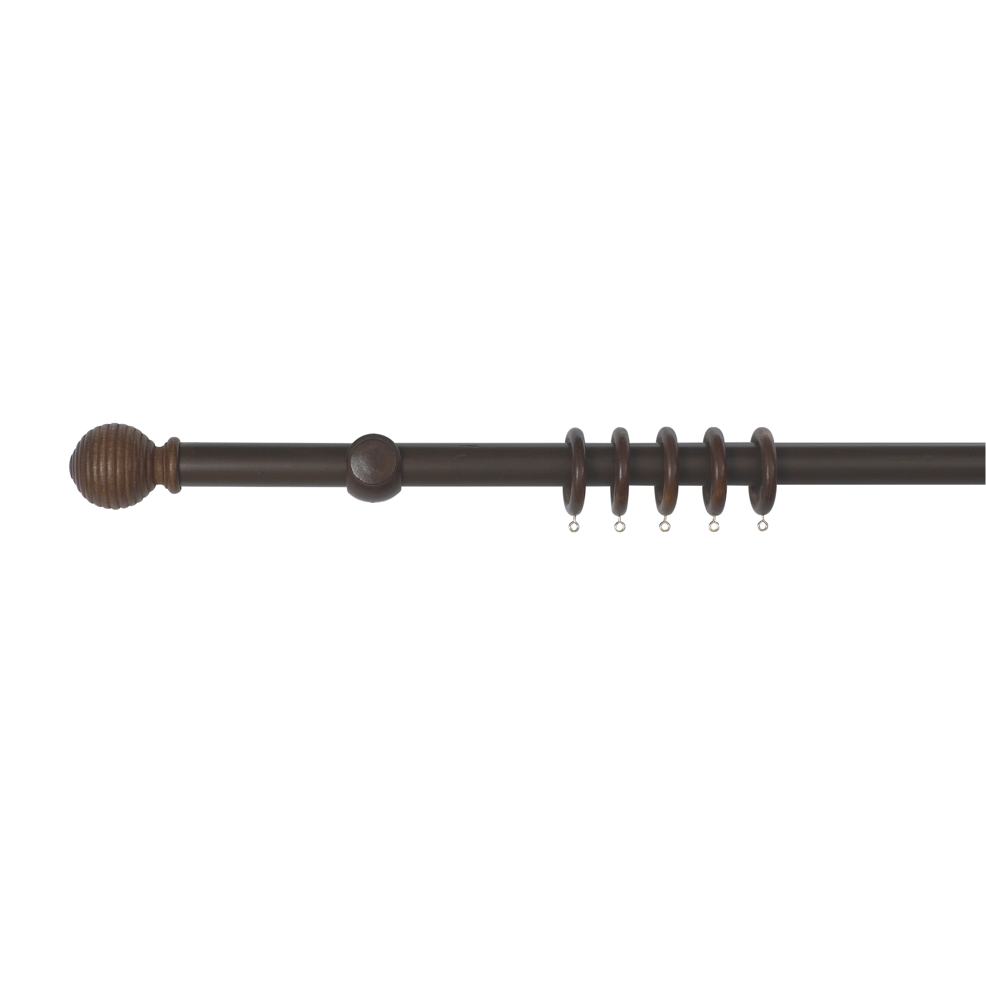 Colours Walnut effect Fixed length Curtain pole (L)300 cm Departments