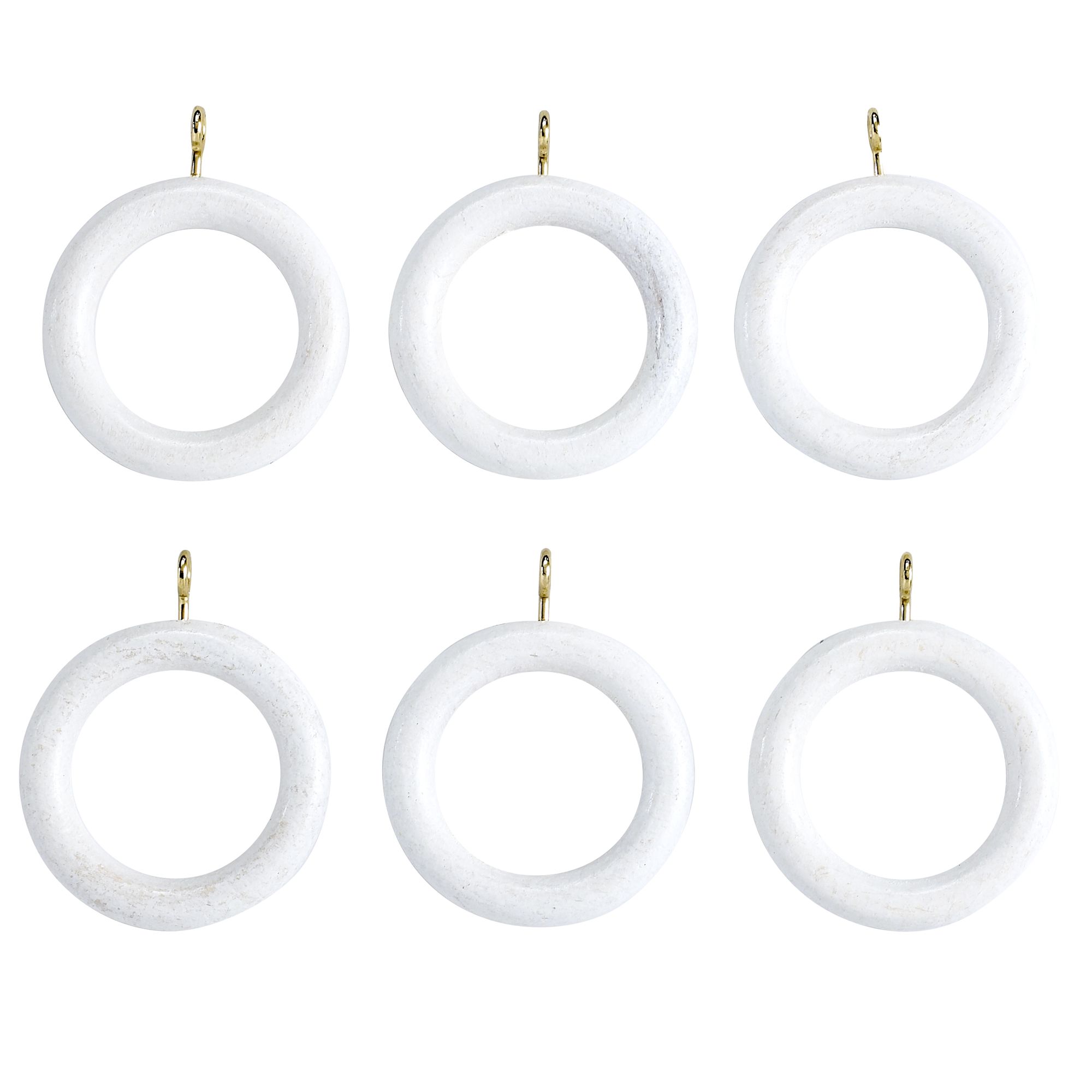 Colours White Curtain ring (Dia)28mm, Pack of 6 Departments DIY at B&Q