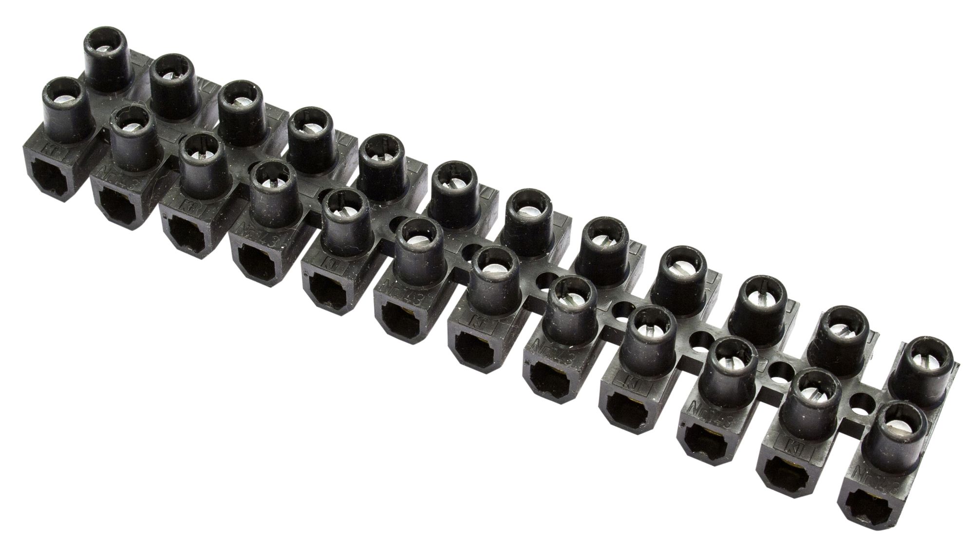 B&Q Black 15A 12 way Cable connector strip, Pack of 5 Departments