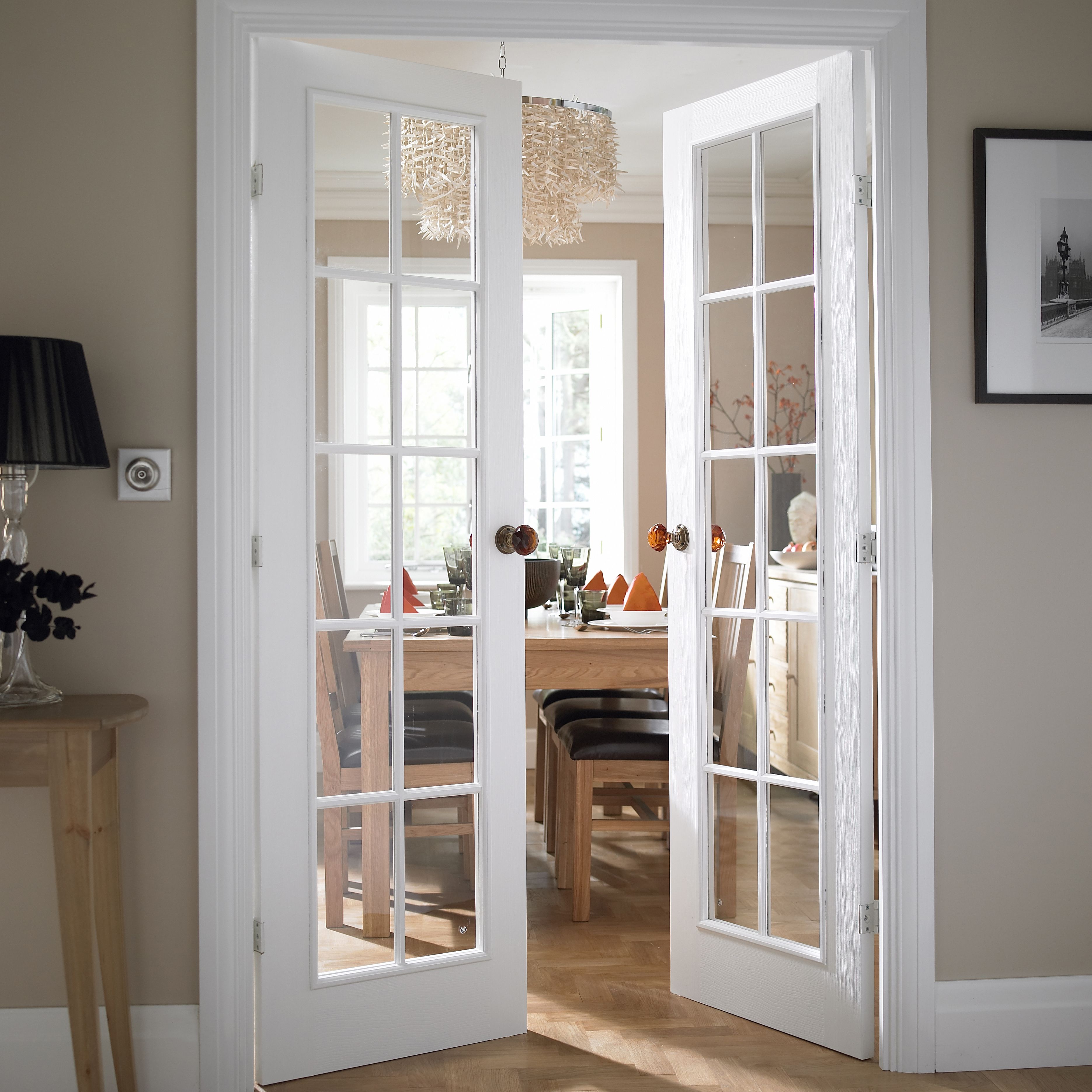 Cadeby 10 Lite Clear Glazed Moulded Internal French French Door, (H ...