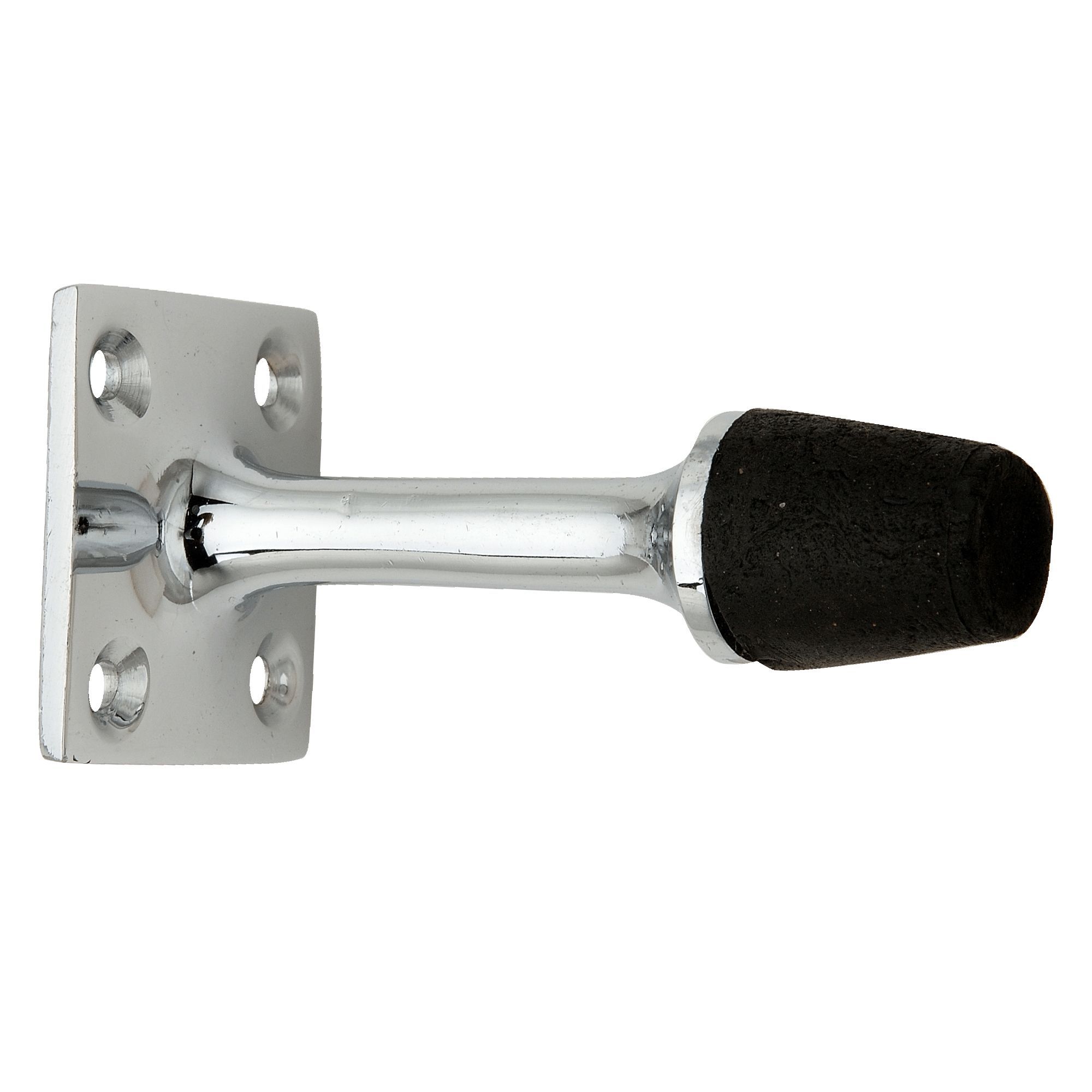 B Q Chrome Effect Door Stop Pack Of 1 Departments Diy At B Q