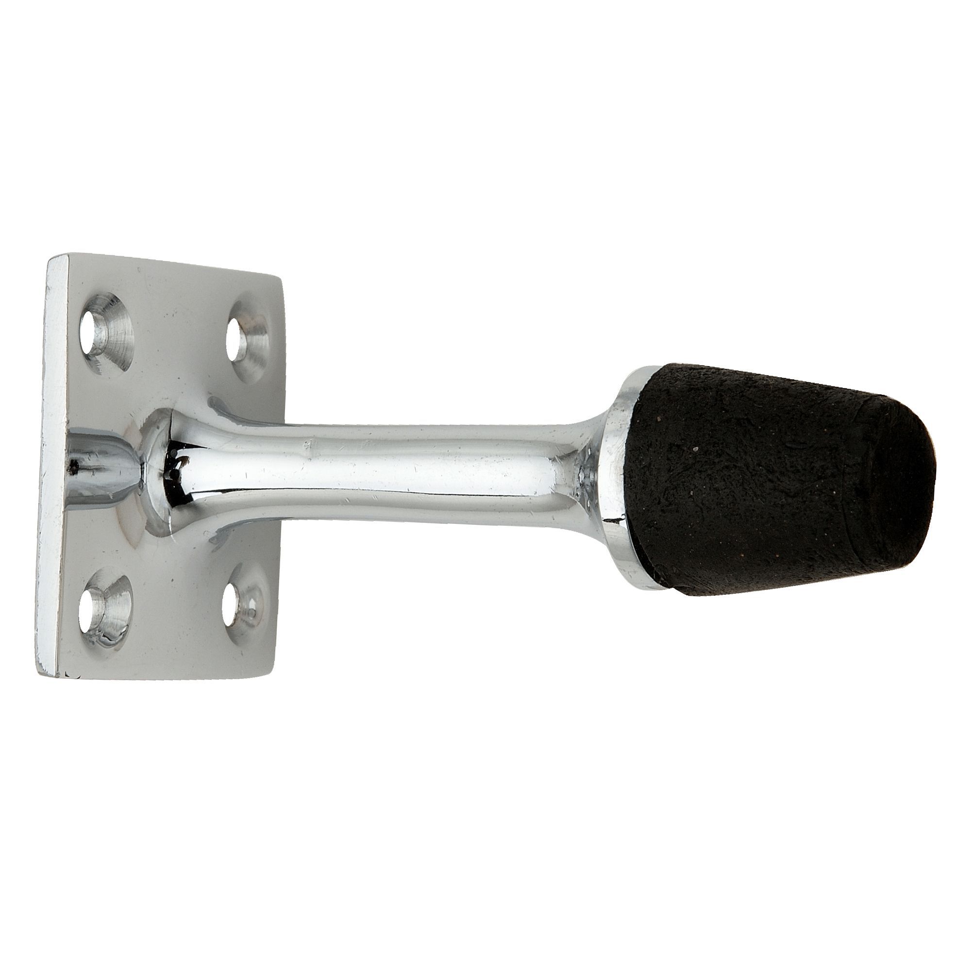 Chromeplated Wallmounted Door stop Departments DIY at B&Q