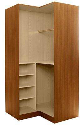 Walnut Effect Corner Wardrobe Carcass H 2112mm W 1060mm D