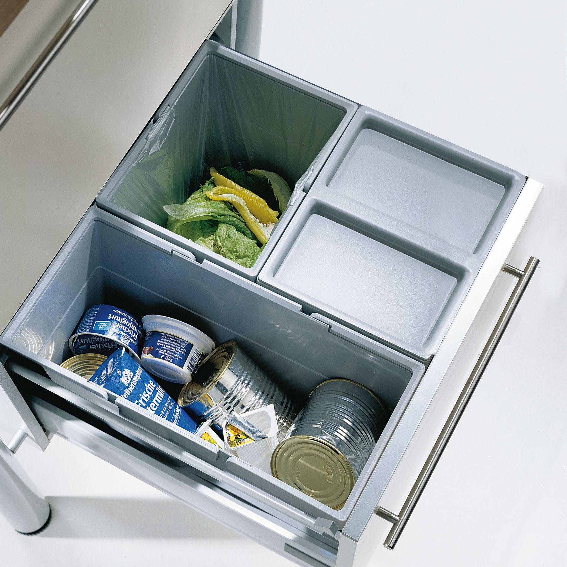 B&Q Grey Plastic Kitchen Drawer Waste Bin Set | Departments | DIY at B&Q