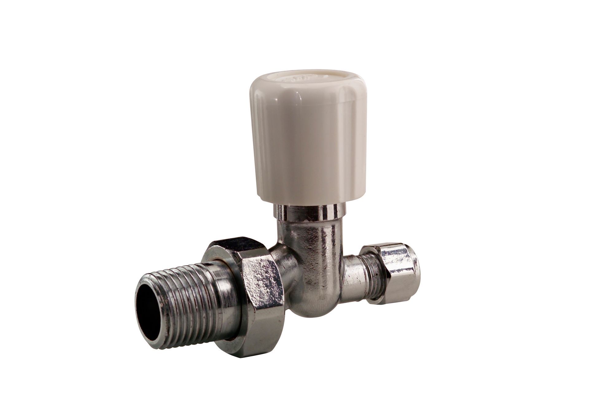 Plumbsure White Chrome Effect Straight Radiator Valve | Departments ...