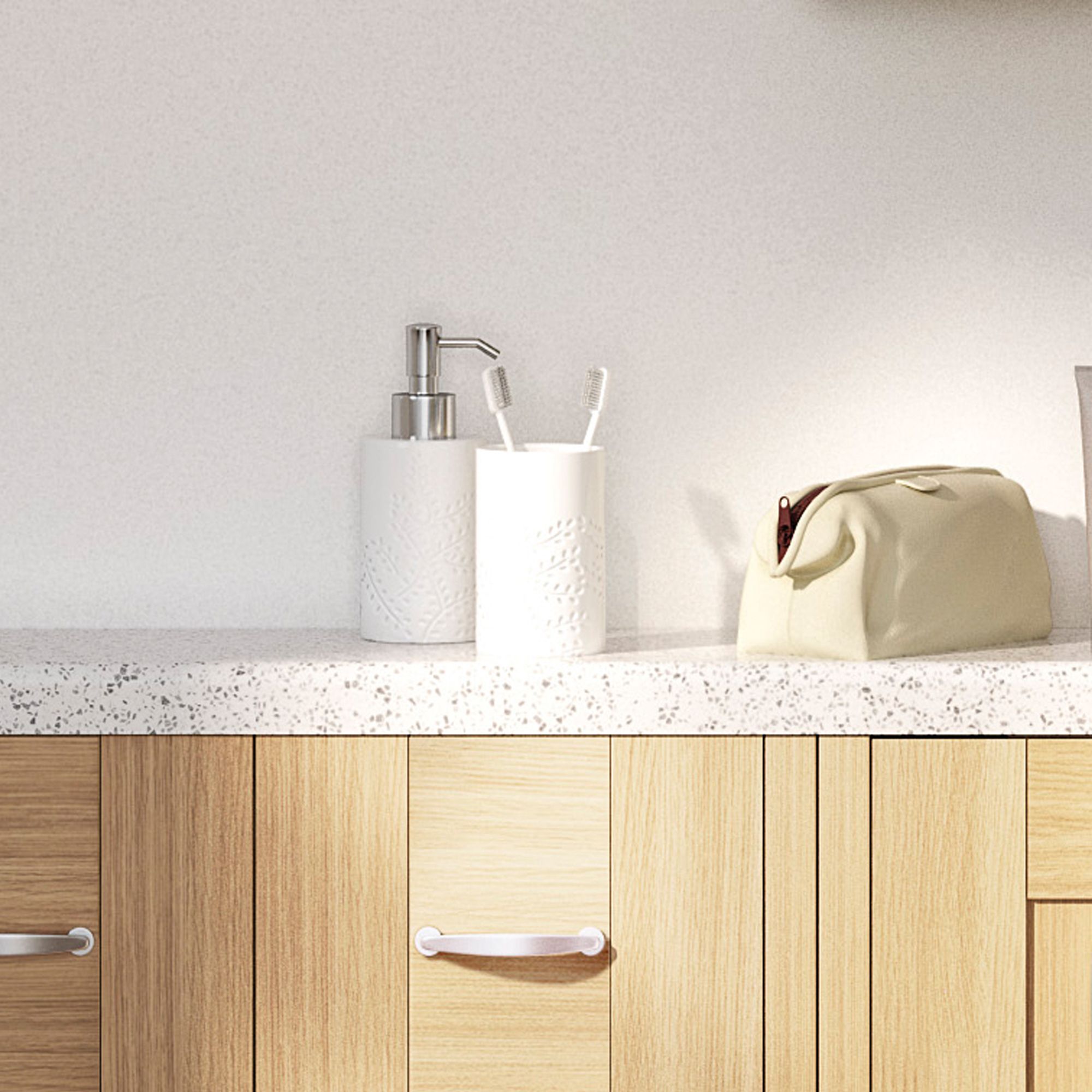 b and q worktops white