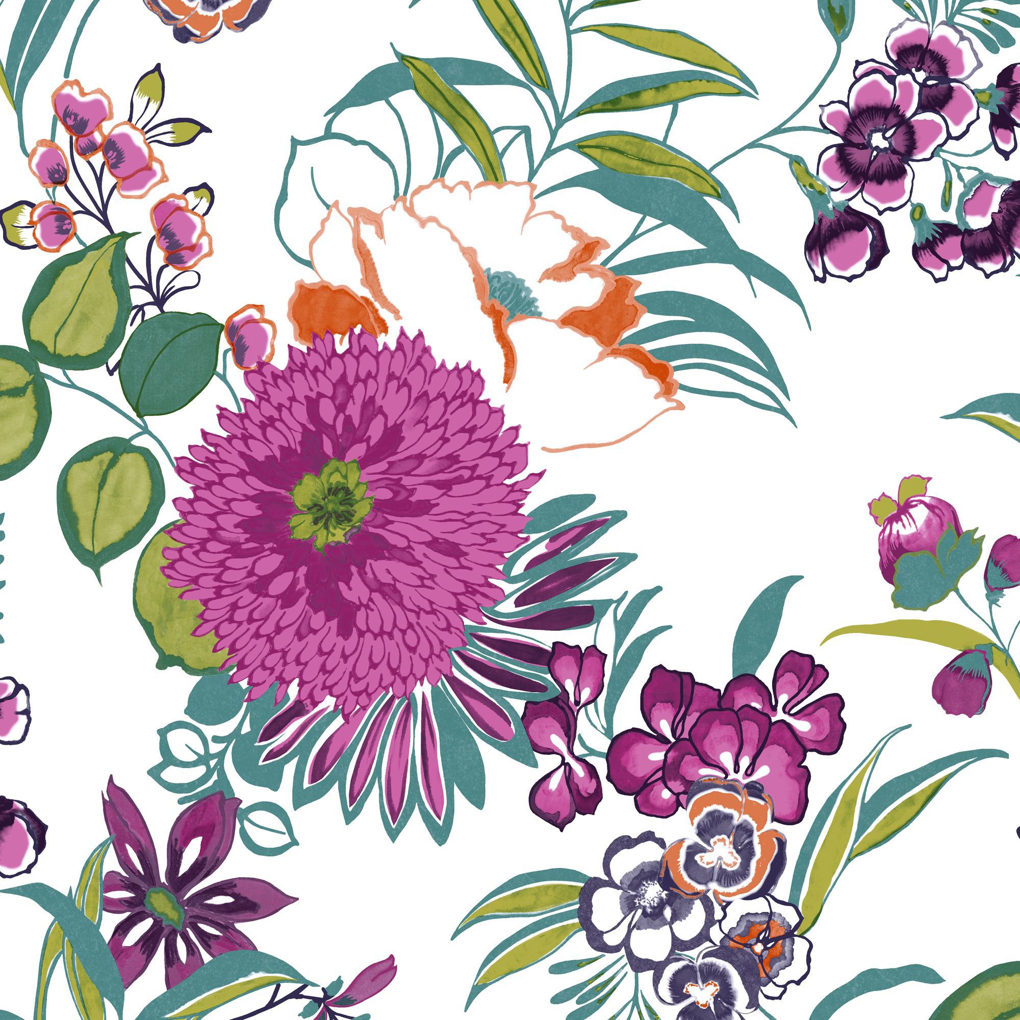 Colours Cocktail Floral Wallpaper | Departments | DIY at B&Q