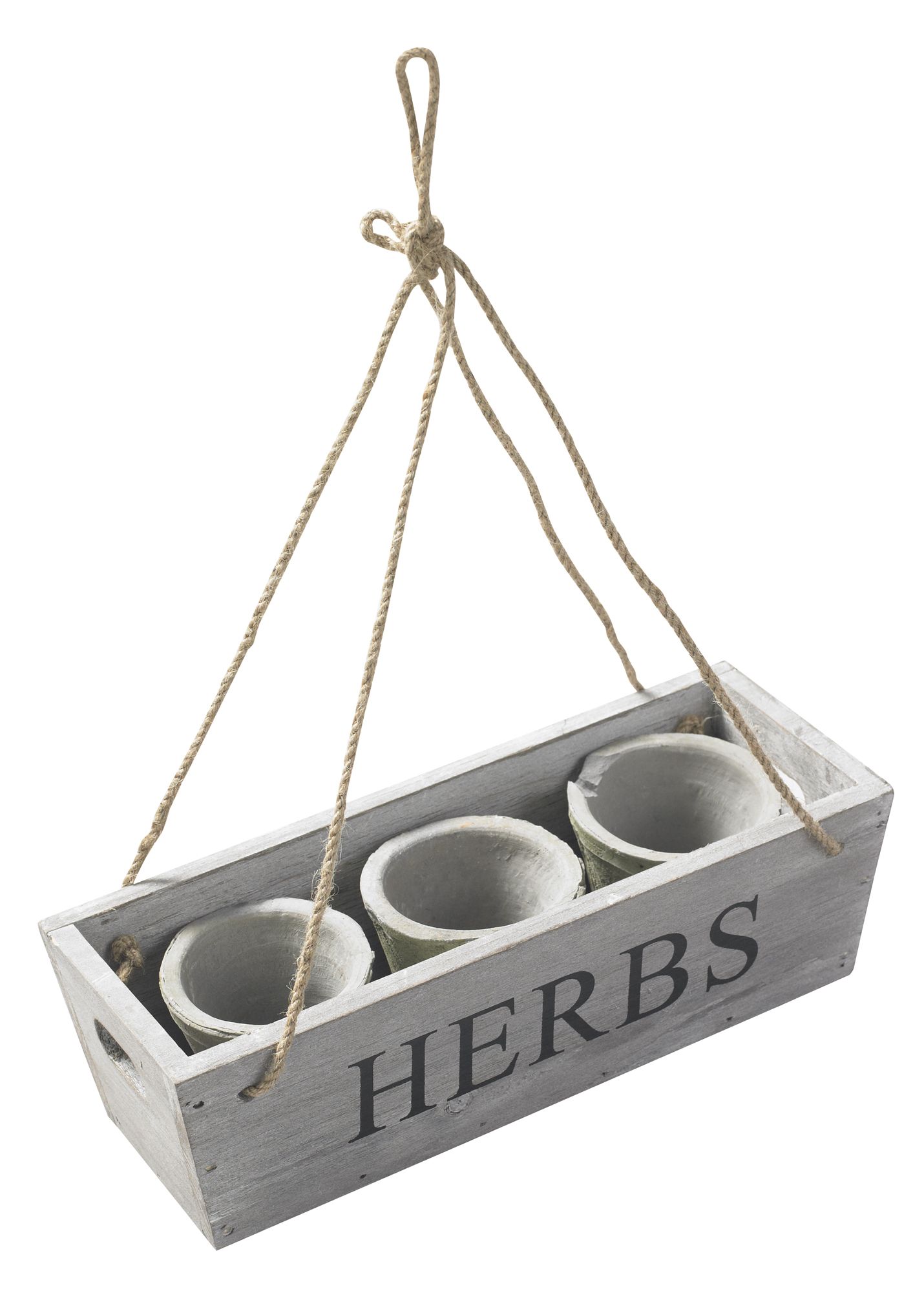 Blooma White Wash Herb Hanging Planter Departments DIY at B&Q