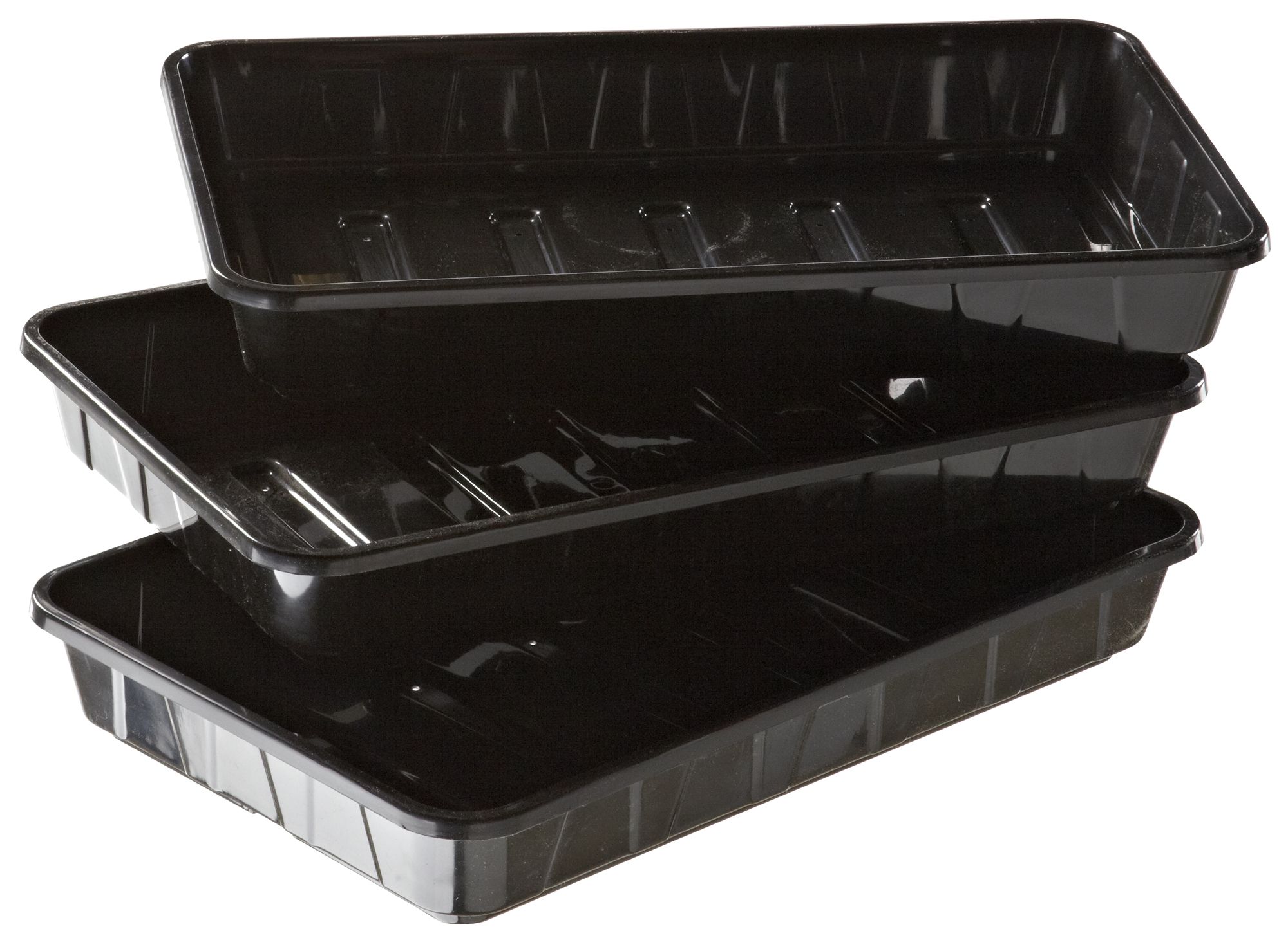 Verve Black Plastic Seed Tray, Pack of 3 Departments DIY at B&Q