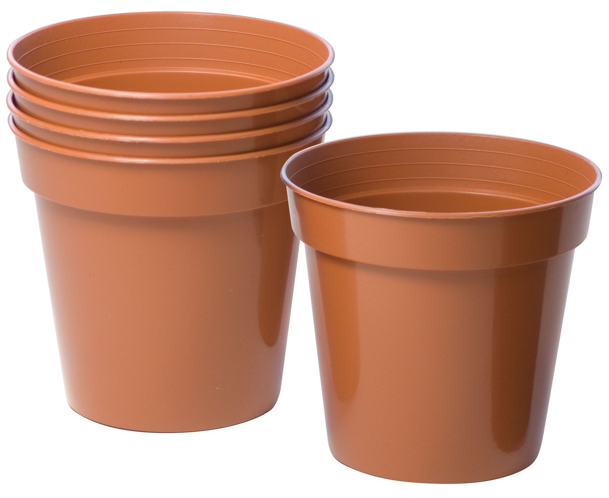  Plastic  Terracotta  Plant pot  Dia 100mm Pack of 5 