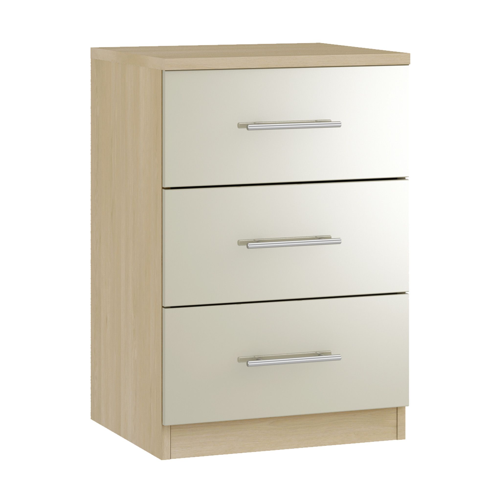 Darwin Oak Effect 3 Drawer Chest (H)737mm (W)500mm (D)500mm