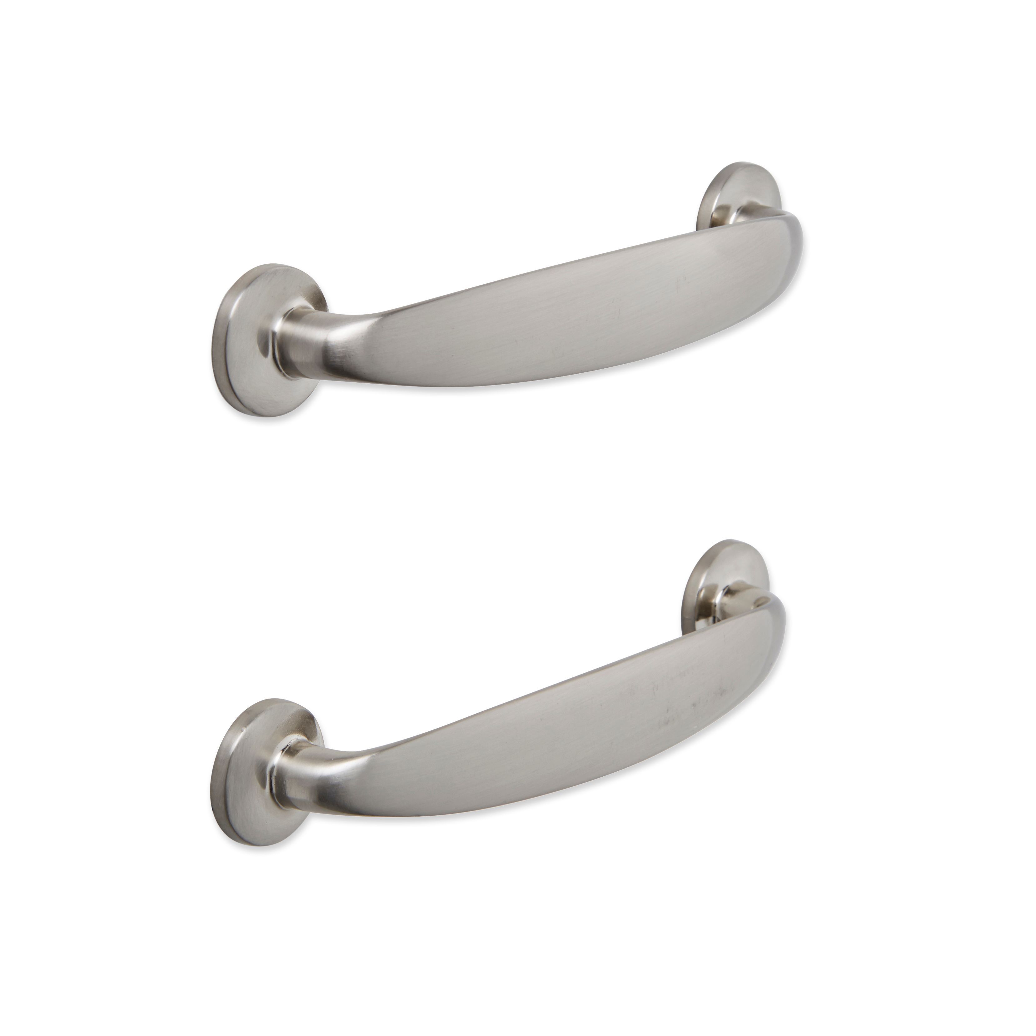 B Q Brushed Nickel Effect Bow Furniture Handle Pack Of 2 Departments Diy At B Q