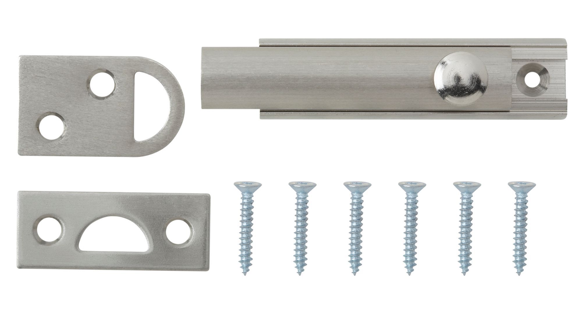 B Q Satin Nickel Brass Flush Bolt L 64mm Departments Diy At B Q