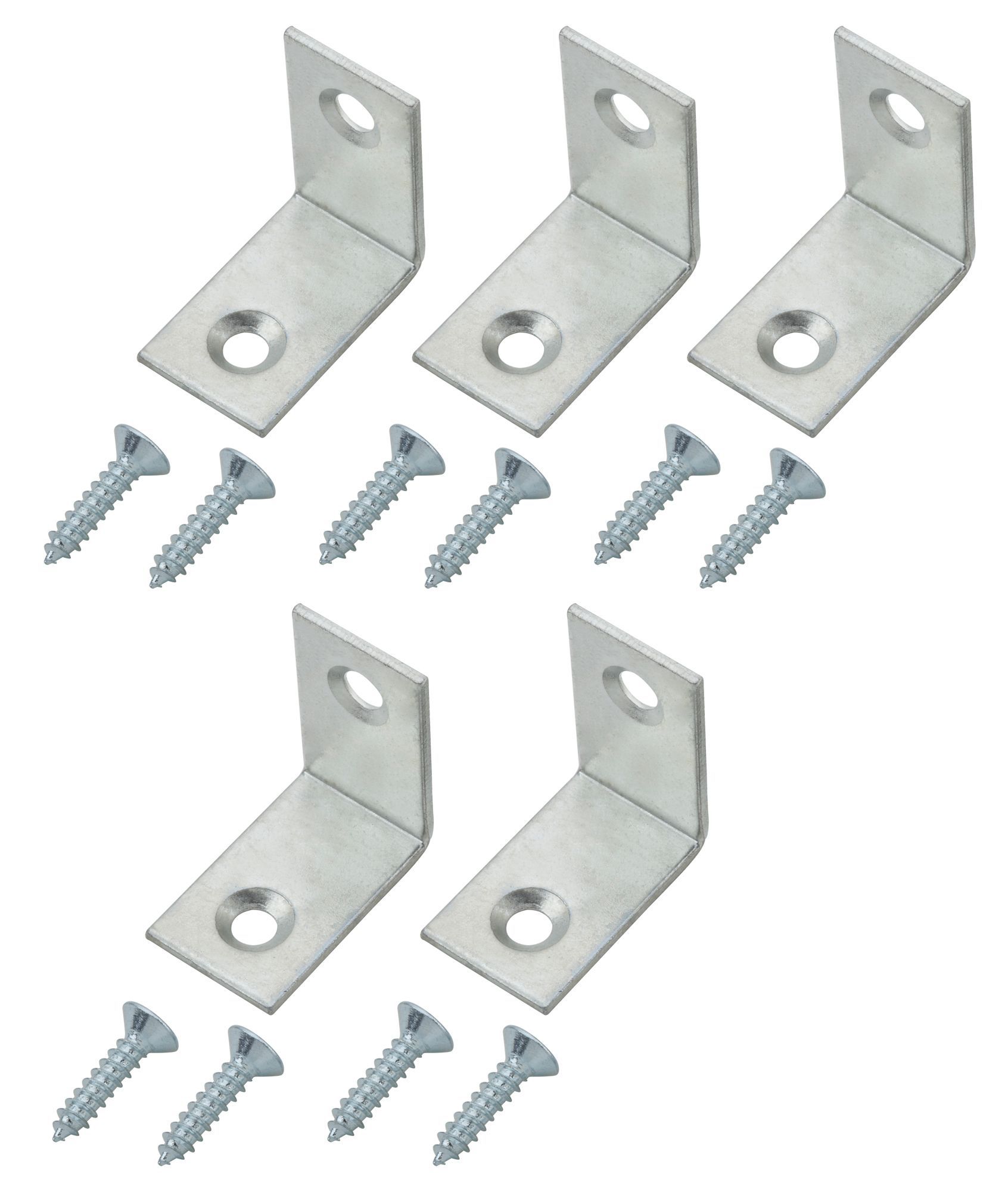 B&Q Silver Zinc effect Mild steel Corner brace bracket Departments