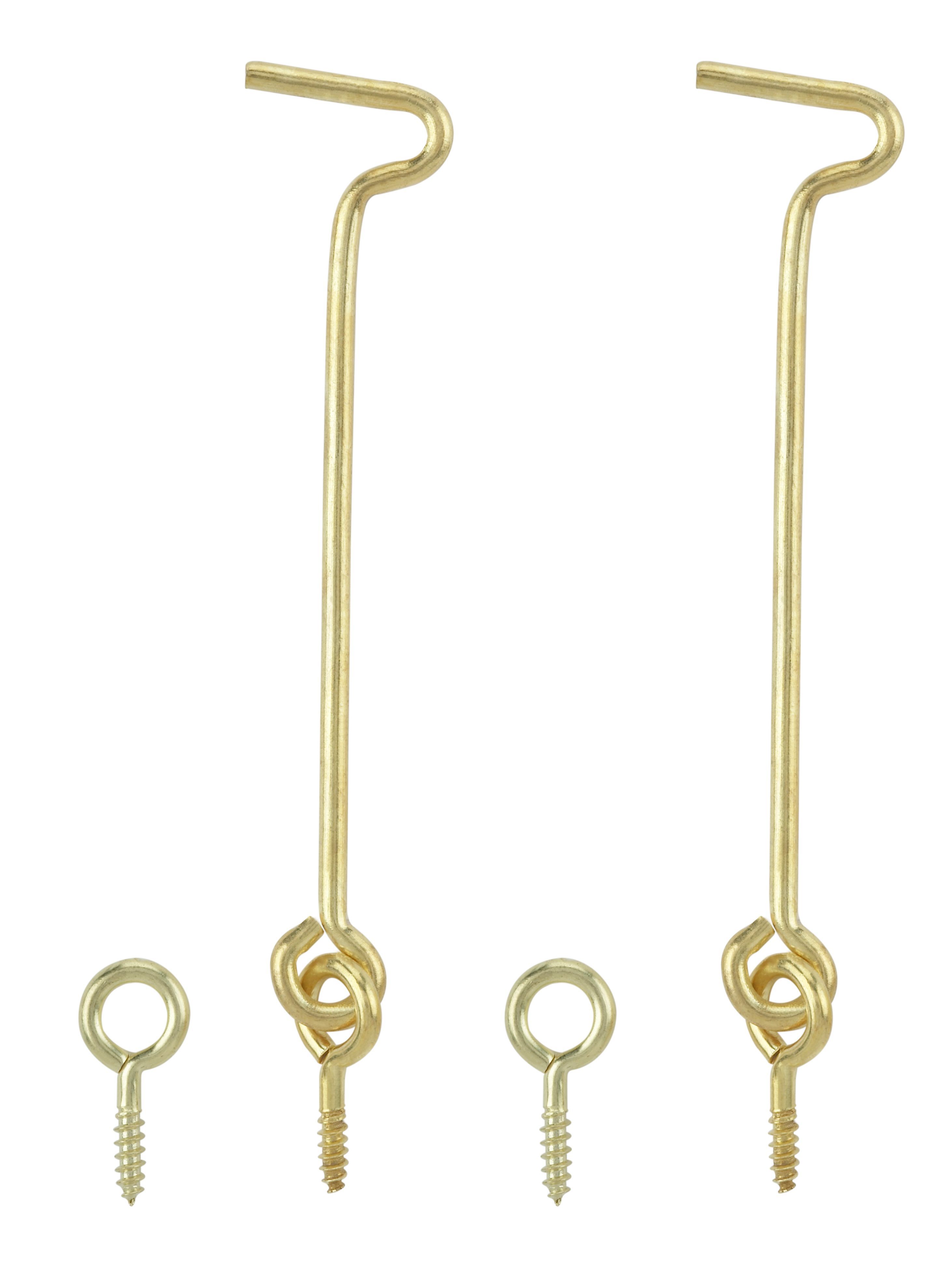 B Q Brass Effect Metal Hook Eye L 100mm Pack Of 2 Departments Diy At B Q