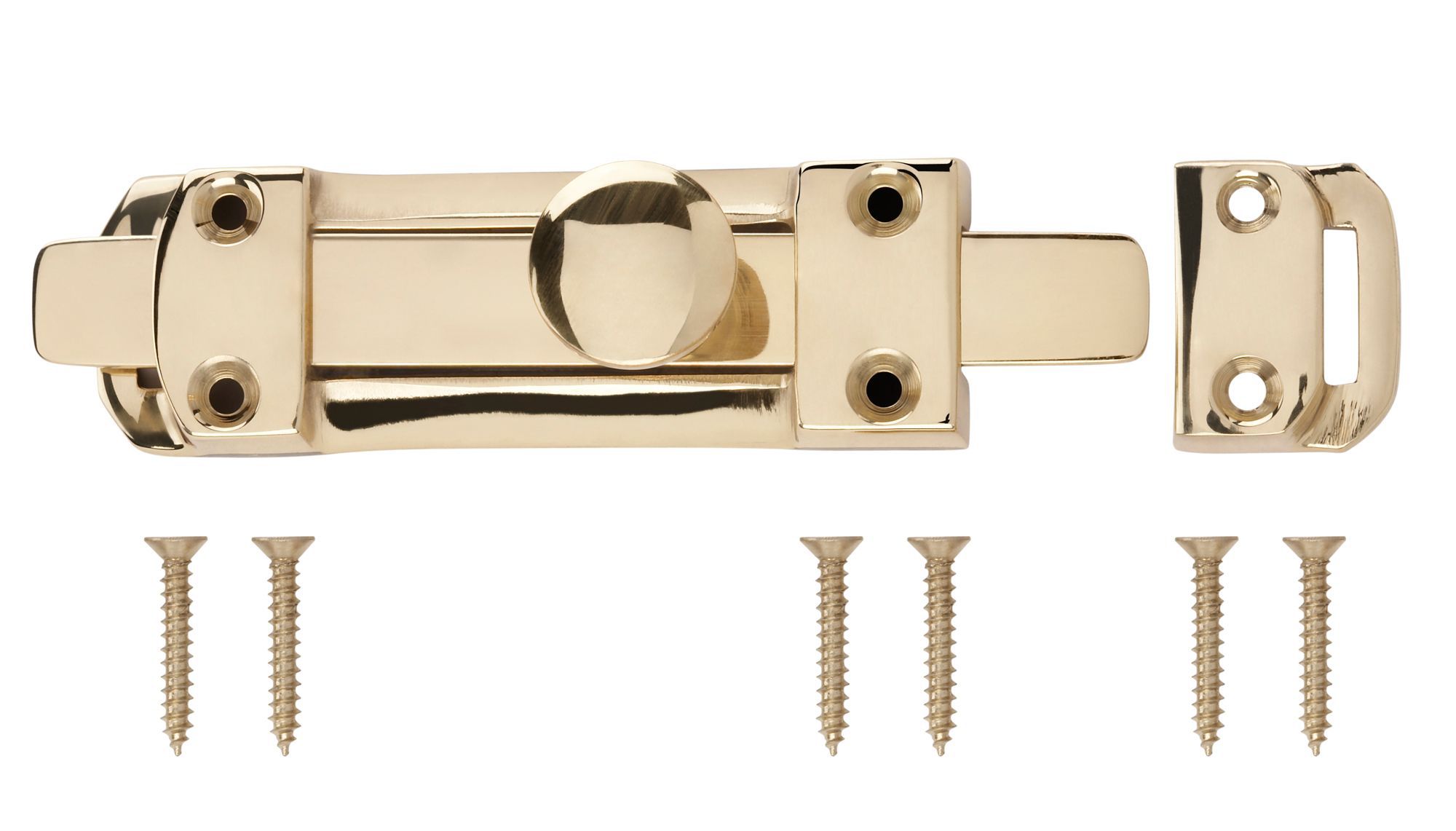 Brass Flat Door bolt (L)96mm Departments DIY at B&Q