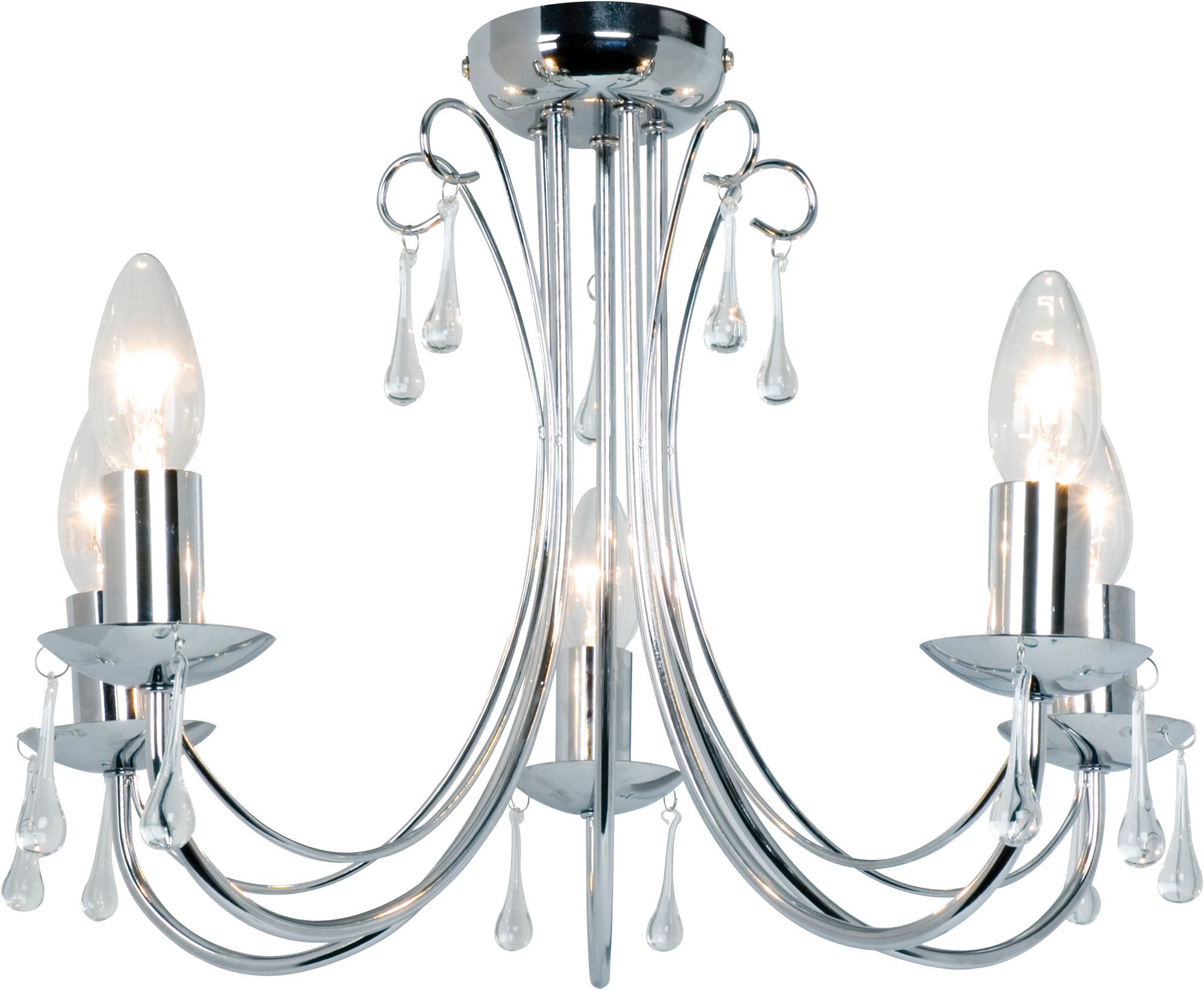 Albany Chrome Effect 5 Lamp Ceiling Light | Departments | DIY at B&Q