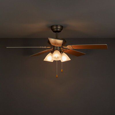 Pampero Brown Stainless Steel Effect Ceiling Fan Light Departments Diy At B Q
