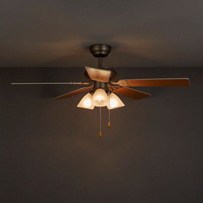 Pampero Brown Stainless Steel Effect Ceiling Fan Light