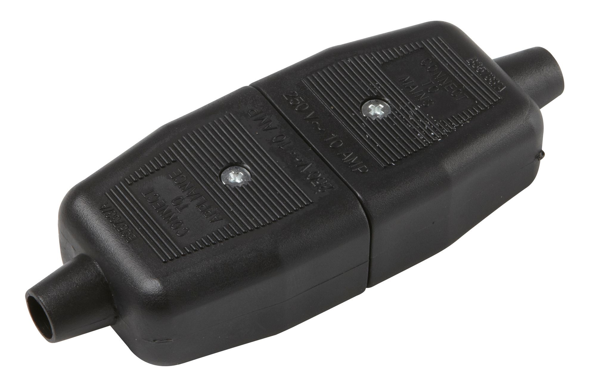 B&Q 10A Black Switched 2 pin plug & socket Departments DIY at B&Q