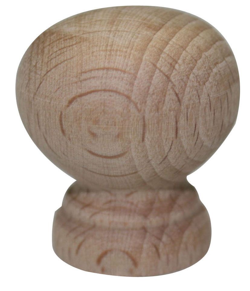 B Q Beech Unfinished Round Furniture Knob L 30mm Pack Of 10