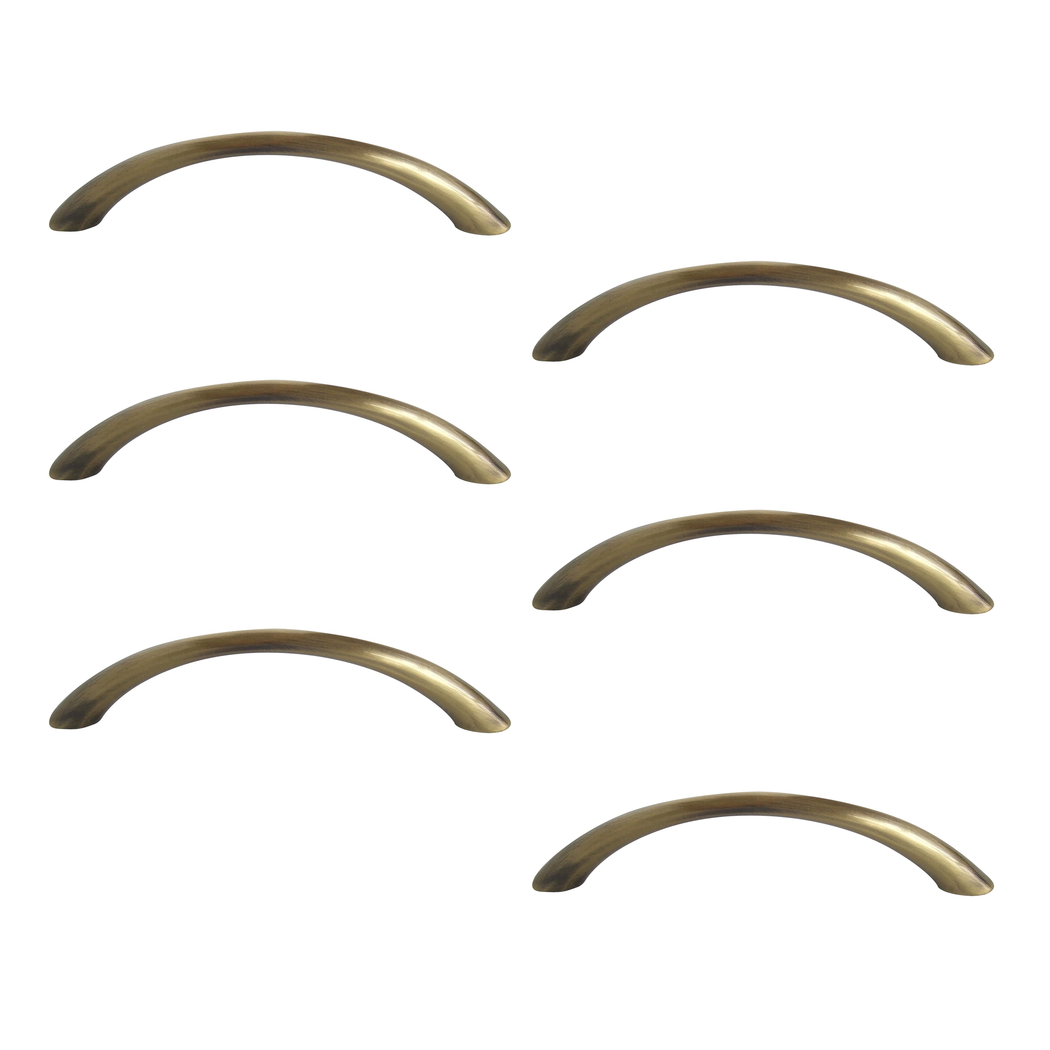 B&Q Brass Effect Bow Furniture Pull Handle, Pack of 6 Departments DIY at B&Q