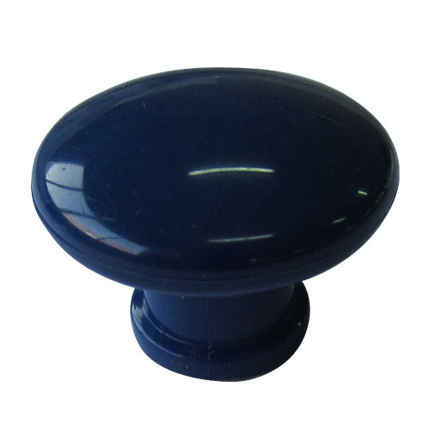 Blue Plastic Round Knob (Dia)40mm Departments DIY at B&Q