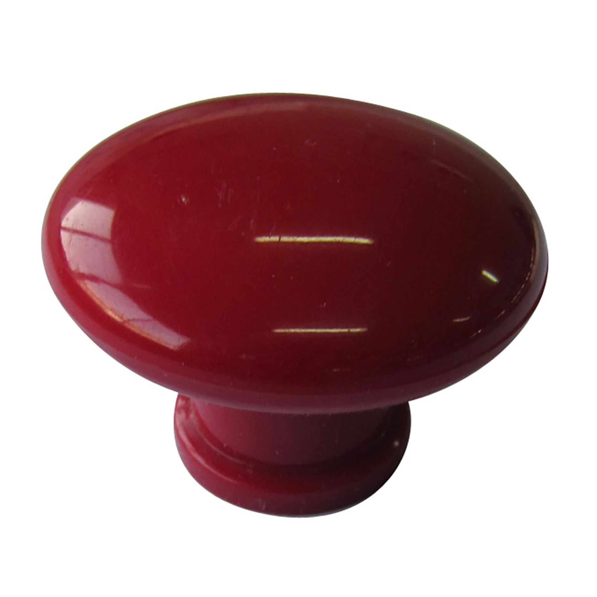 Red Plastic Round Knob (Dia)40mm Departments DIY at B&Q