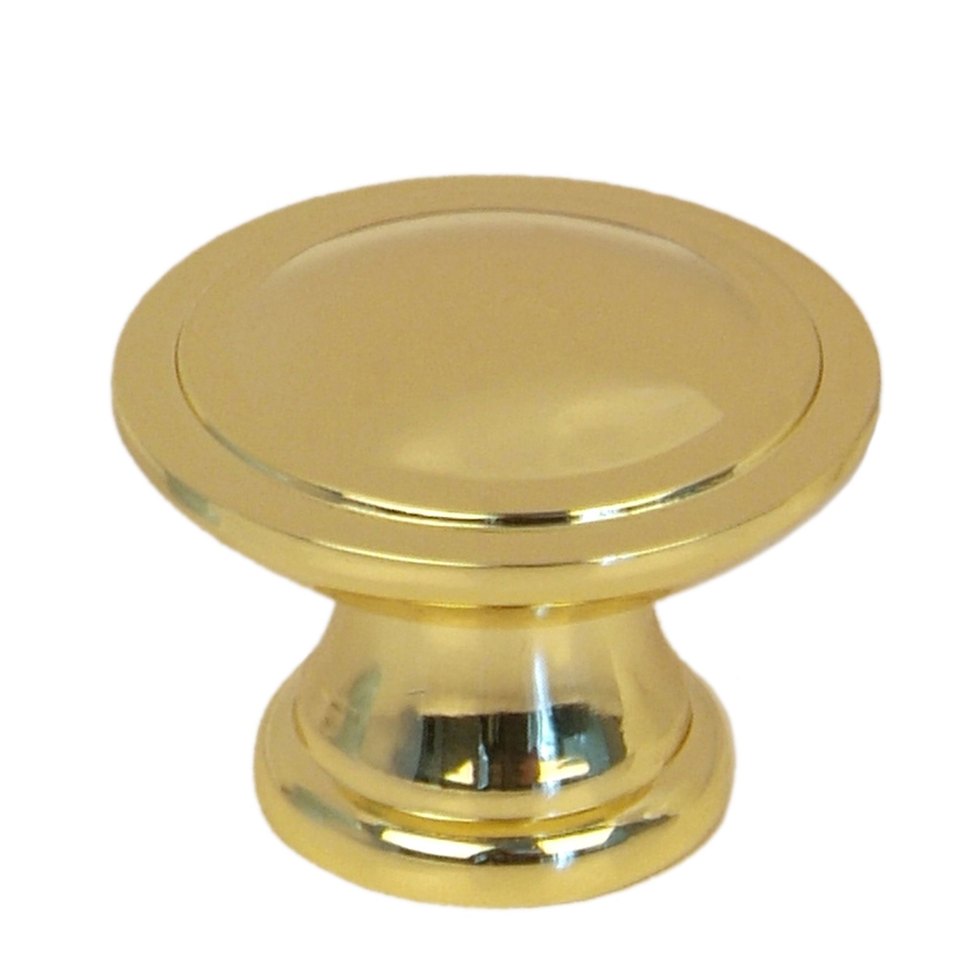 B&Q Polished Gold Effect Round Internal Knob Furniture Knob ...