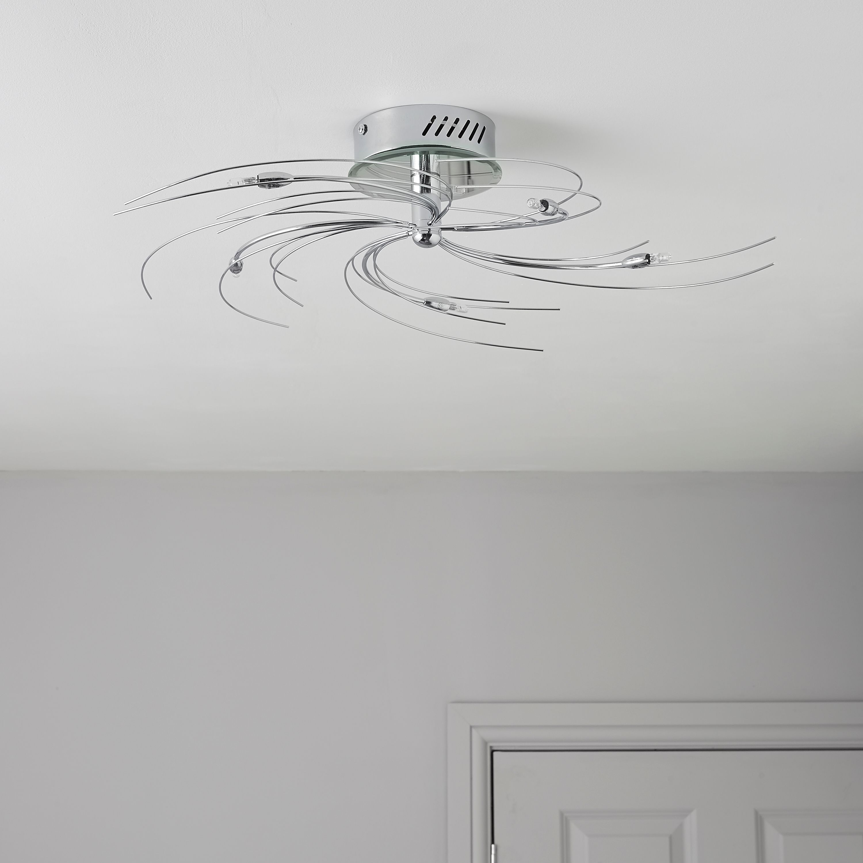 Spiral Silver Chrome Effect 5 Lamp Ceiling Light Departments