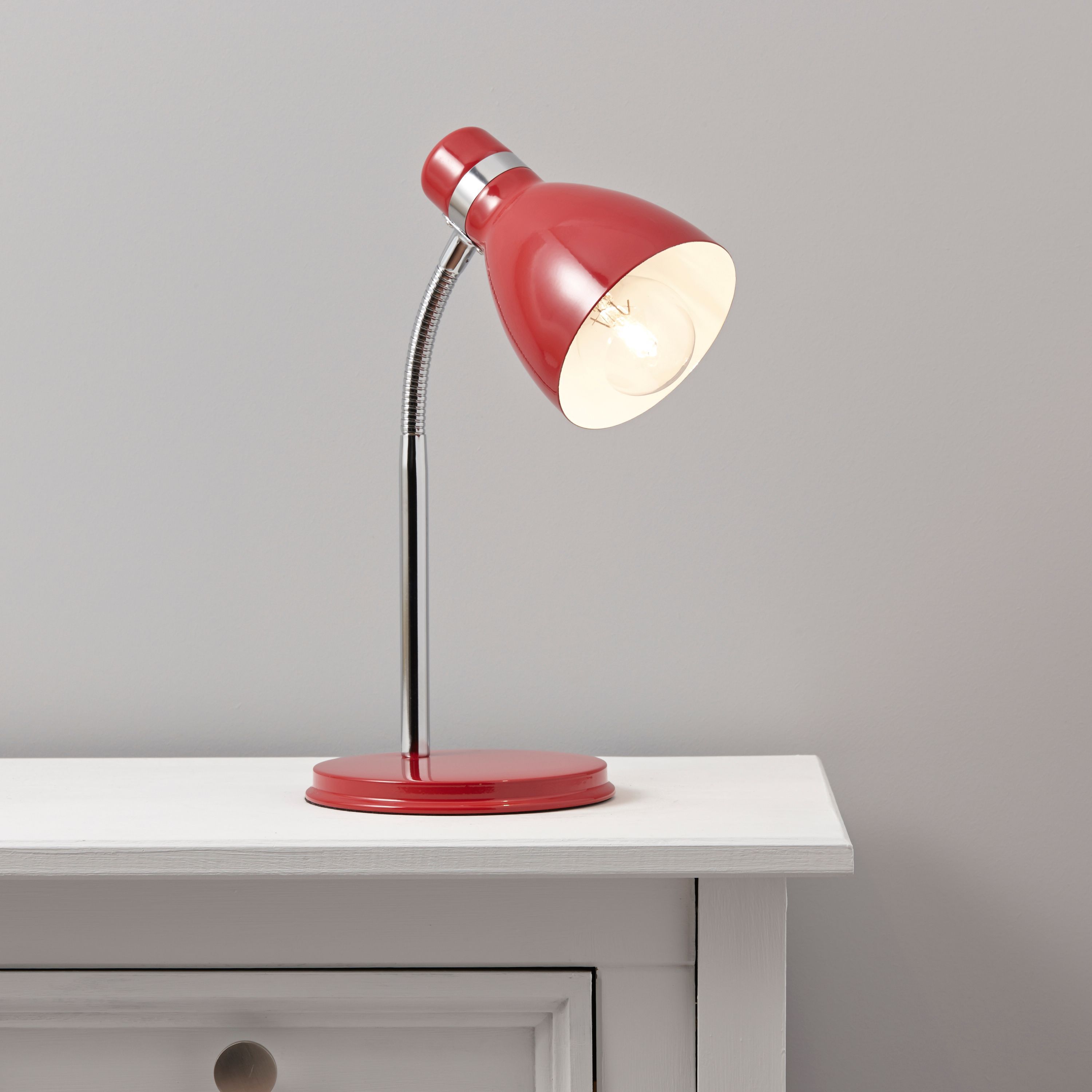 Shelley Red Desk Lamp | Departments | DIY at B&Q