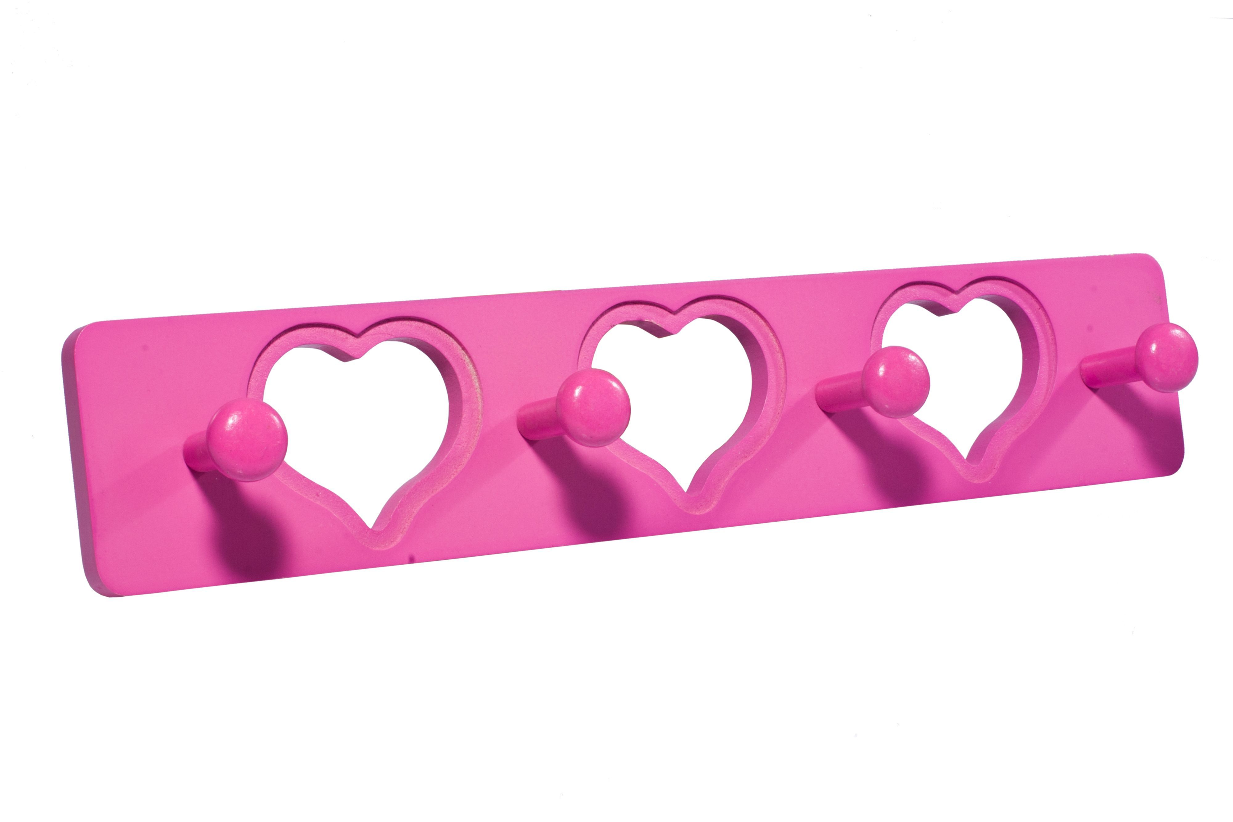 B&Q Pink Heart hook rail (H)12mm (W)80mm (L)400mm | Departments | DIY