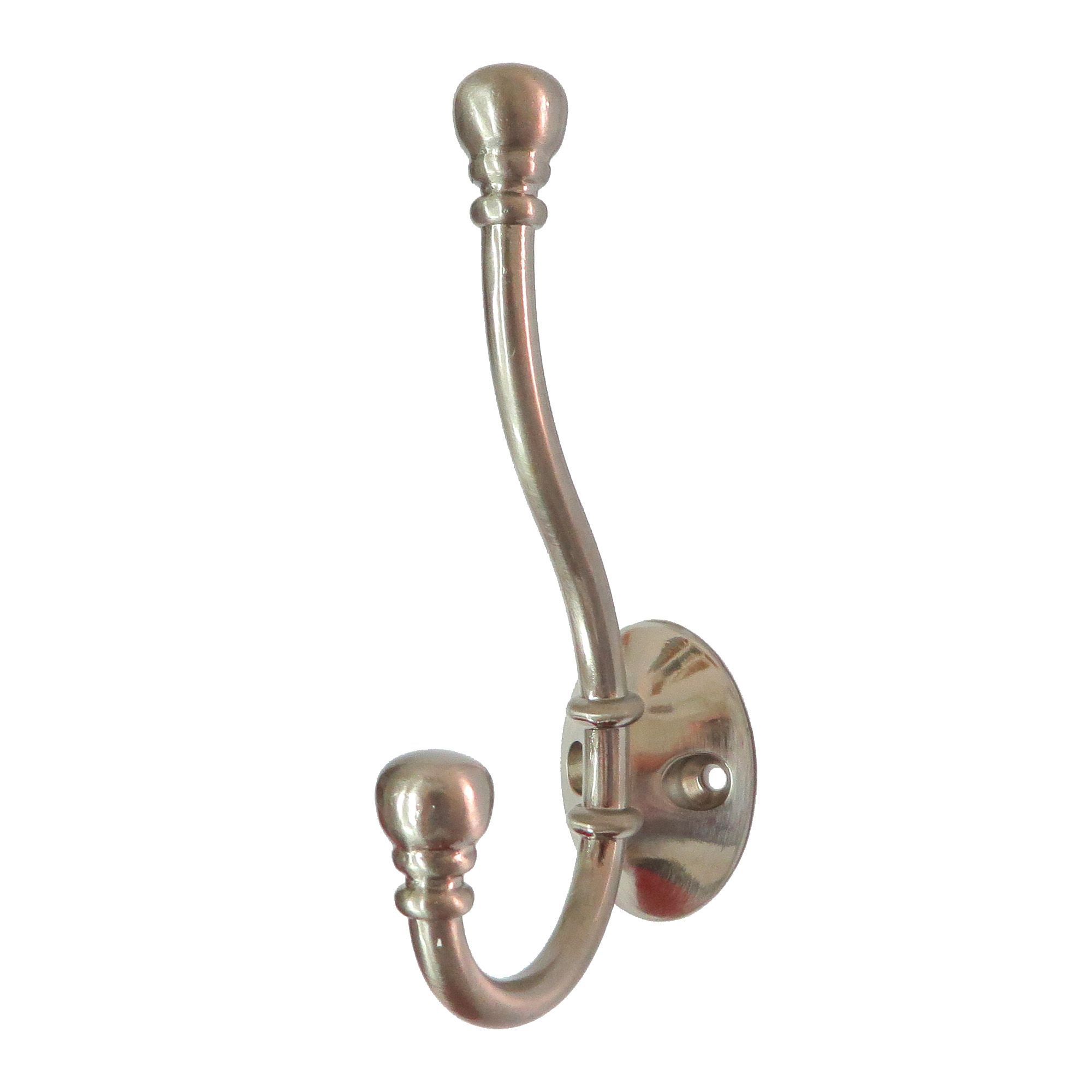 B Q Polished Satin Nickel Hat Coat Hook Departments Diy At B Q