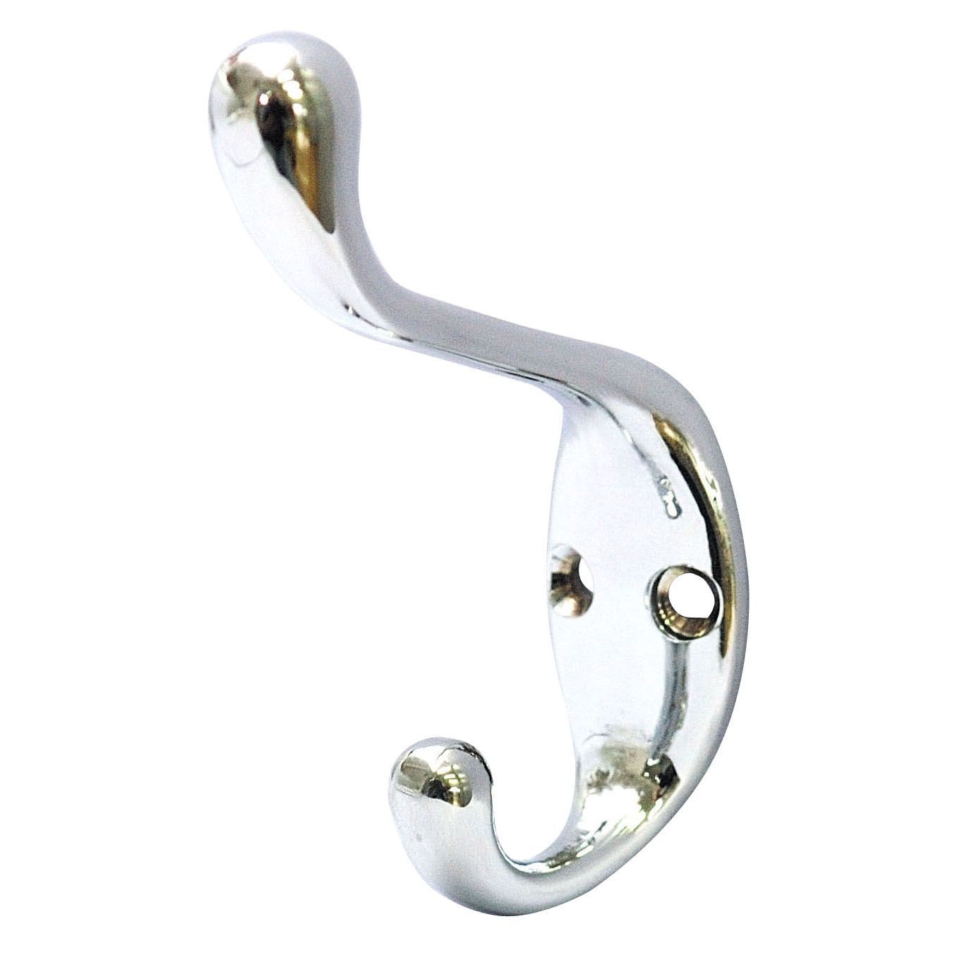 B Q Chrome Effect Zinc Alloy Hat Coat Hook Departments Diy At B Q