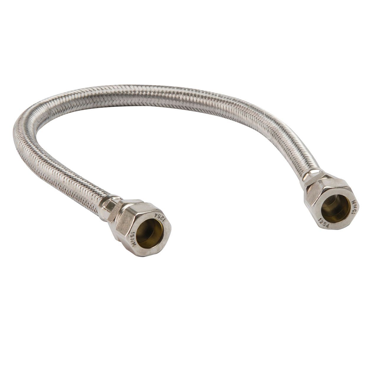 Compression Stainless steel Flexible Hose 428207WNP, (L)0.5m (Dia)15mm Departments DIY at B&Q