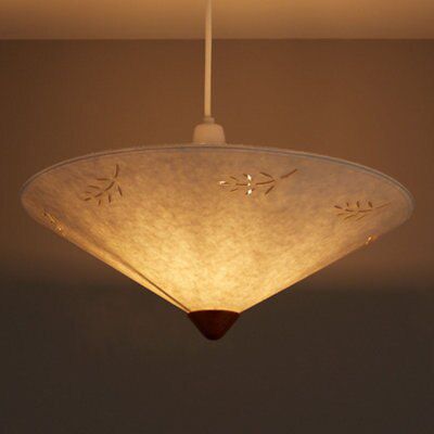 Olive Cream Leaf Print Uplighter Light Shade D 400mm Departments Diy At B Q