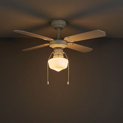 Houston White Ceiling Fan Light Departments Diy At B Q