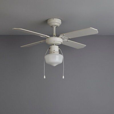 Houston White Ceiling fan light | Departments | DIY at B&Q