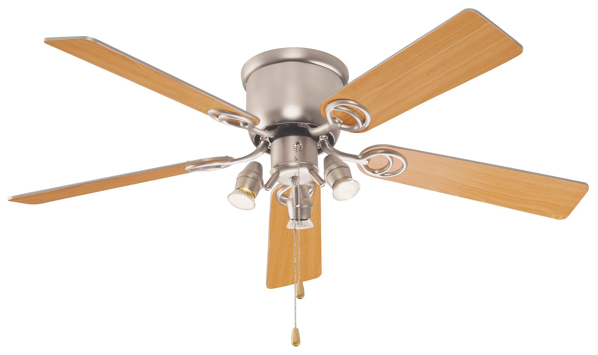 Austin Brown Stainless Steel Effect Ceiling Fan Light