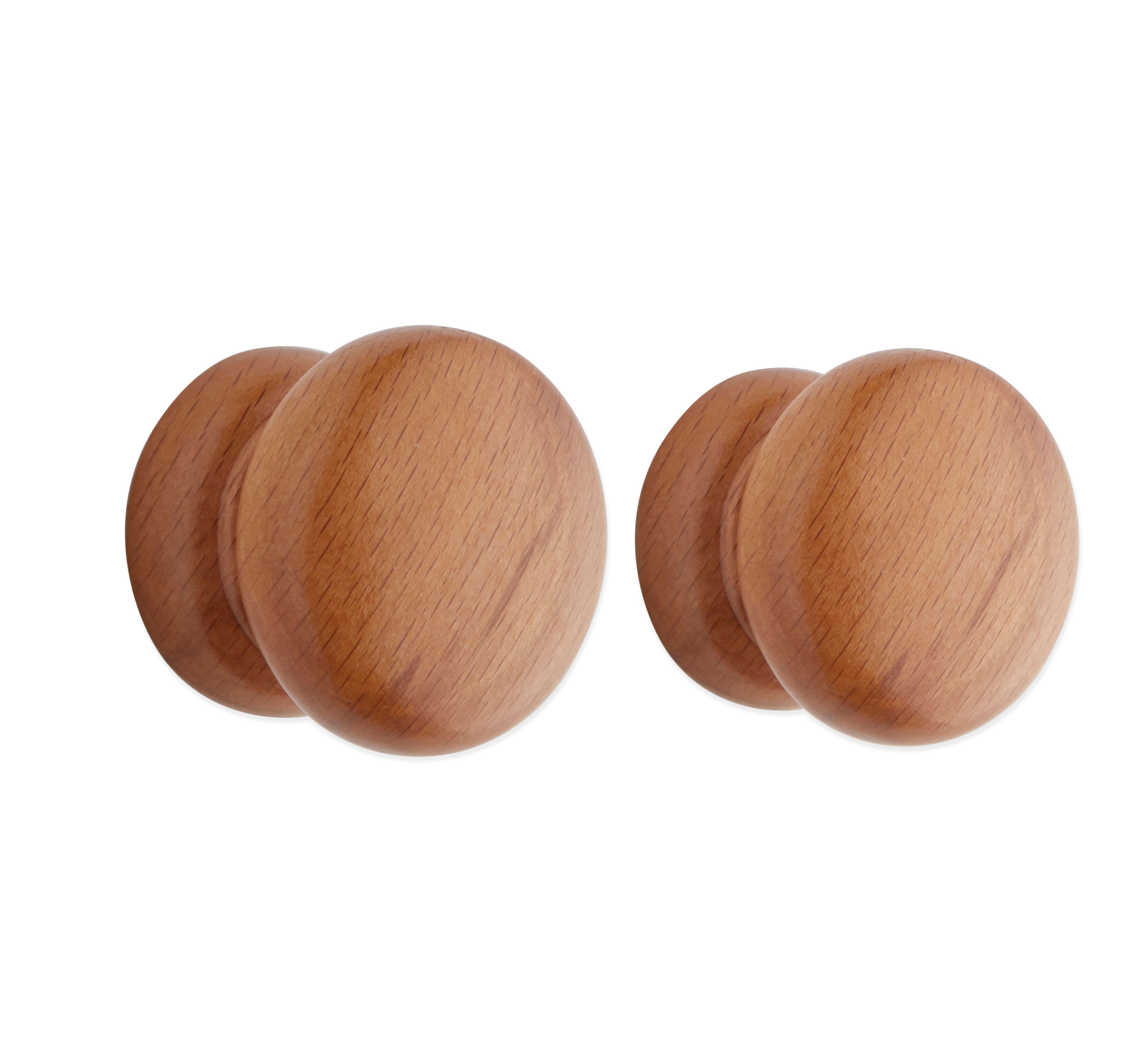 B Q It Solutions Beech Effect Round Cabinet Knob Pack Of 2 Departments Diy At B Q