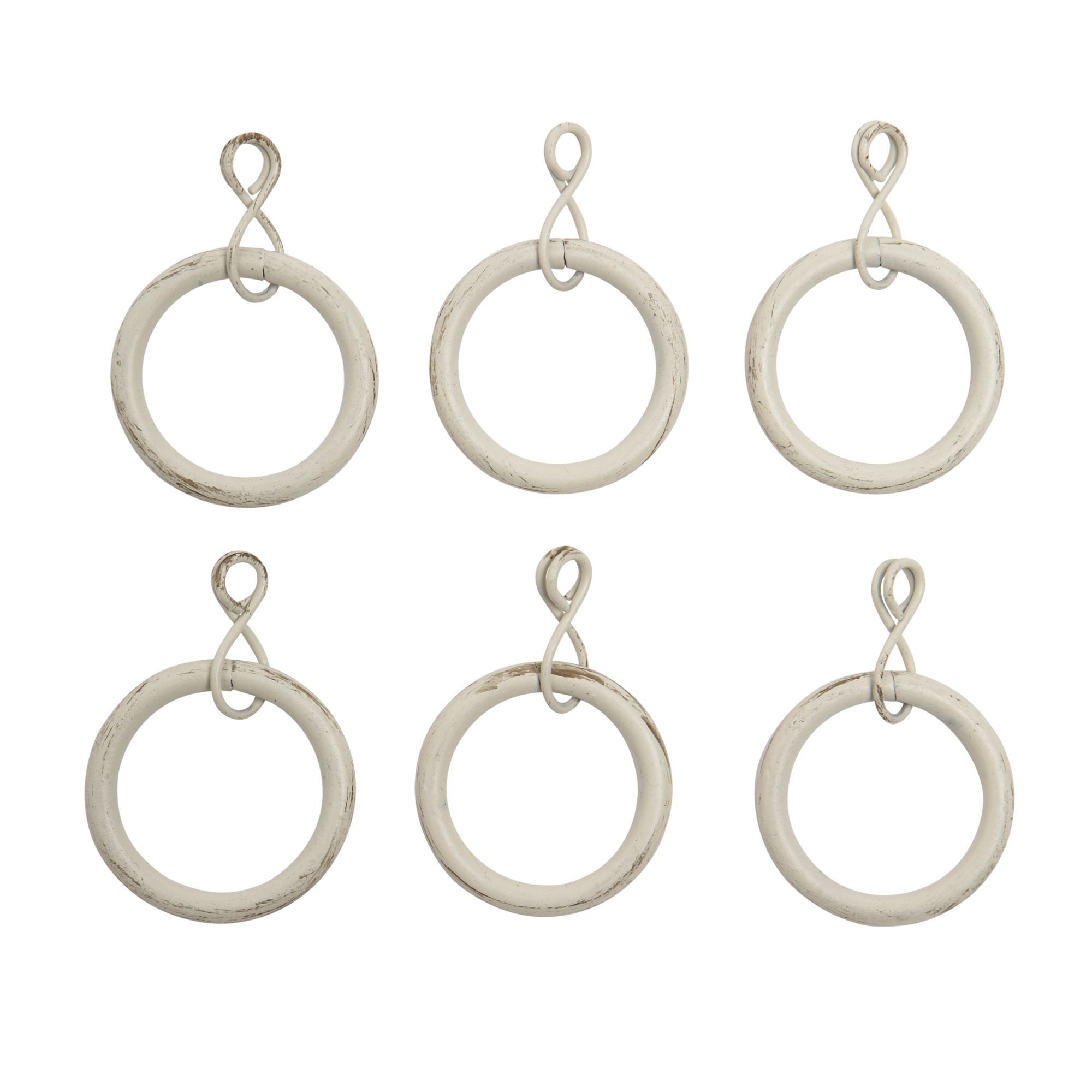 Colours White Metal Curtain Ring Dia 16mm Pack Of 6