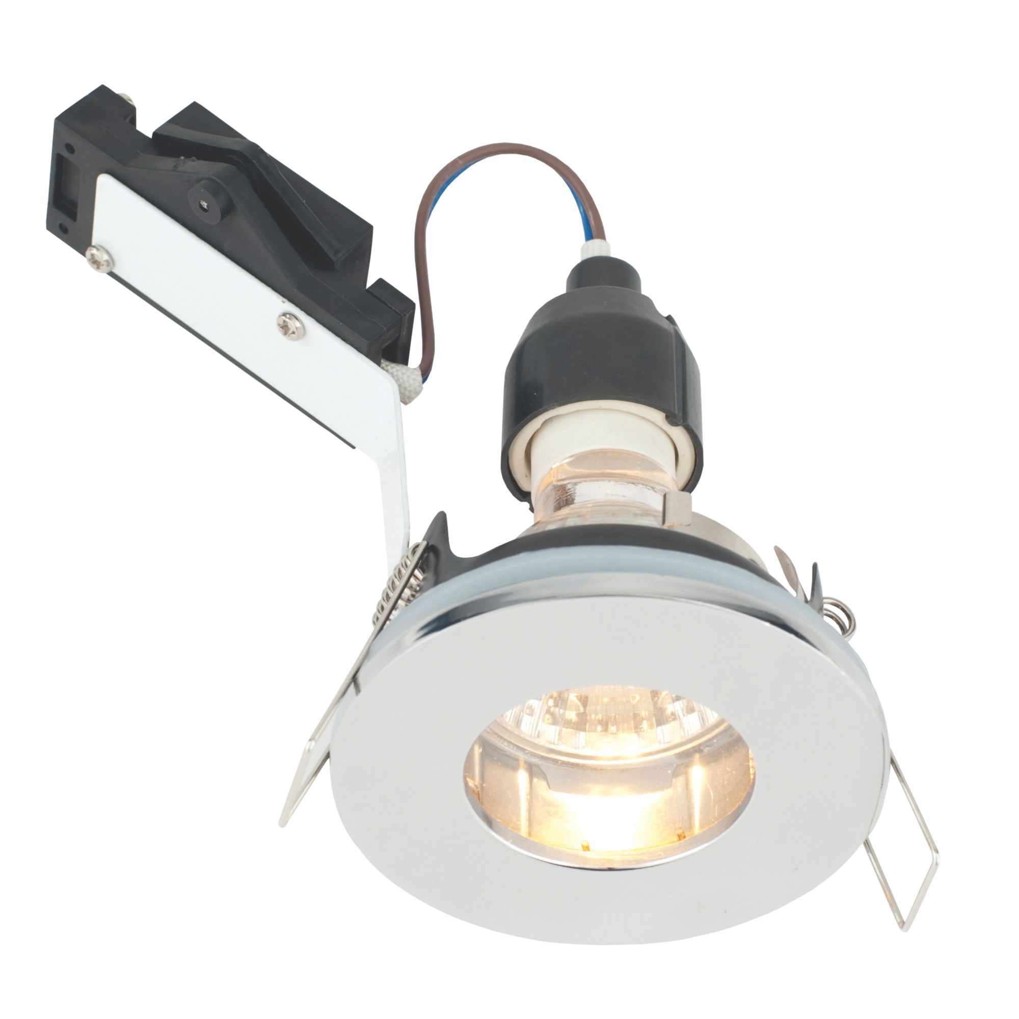 Lap Polished Chrome Effect Fixed Downlight 50 W Departments TradePoint