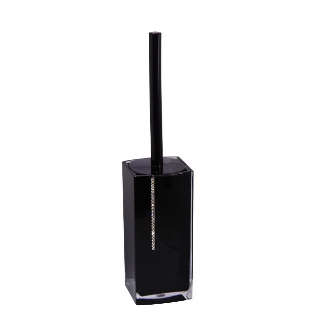 Cooke & Lewis Dimante Black Glass effect Toilet brush holder