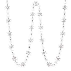 1.8m Bead & Snowflake Clear Non-illuminated Christmas garland